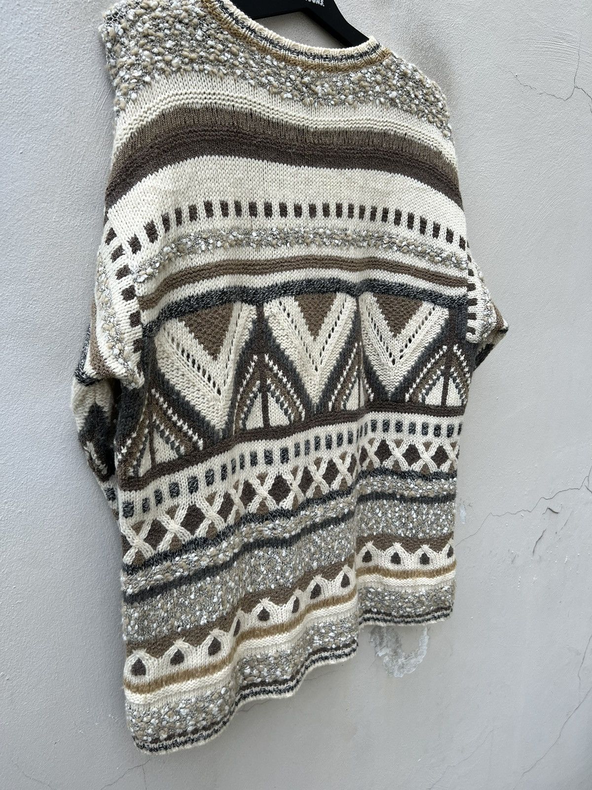 Vintage × Yoshiyuki Konishi Vintage Yoshiyuki Konishi Hand Knit Tribal Knitwear Sweater Size US XL / EU 56 / 4 - 16 Thumbnail