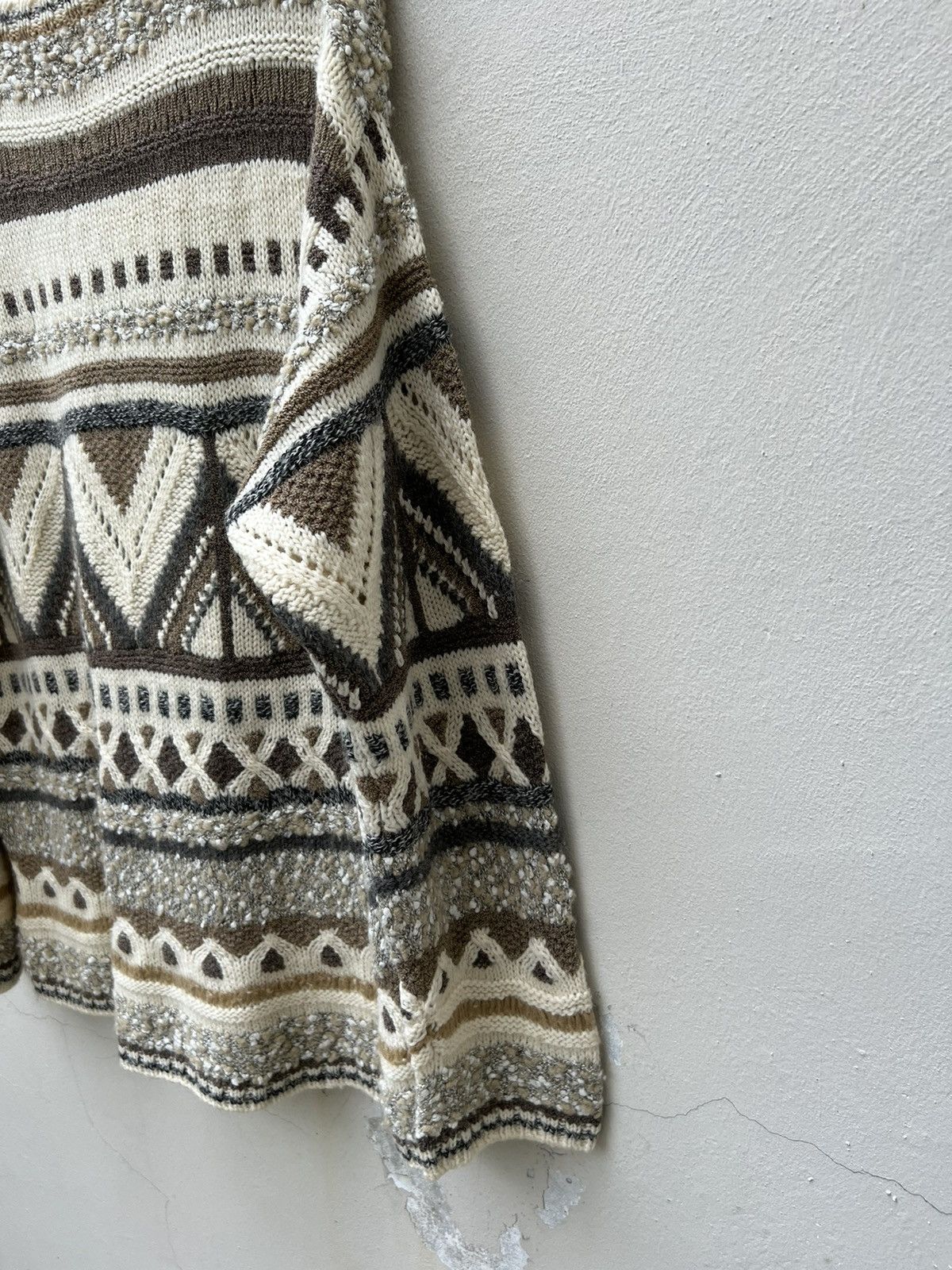 Vintage × Yoshiyuki Konishi Vintage Yoshiyuki Konishi Hand Knit Tribal Knitwear Sweater Size US XL / EU 56 / 4 - 19 Thumbnail