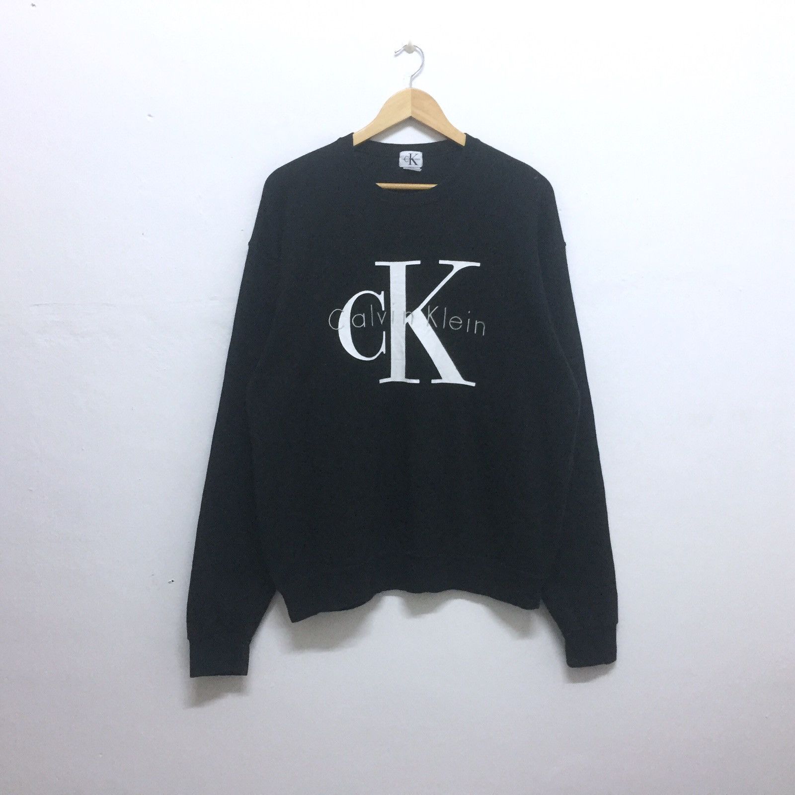 Calvin Klein Sweatshirt Pullover Sweater Embroidery Big Spellout Logo