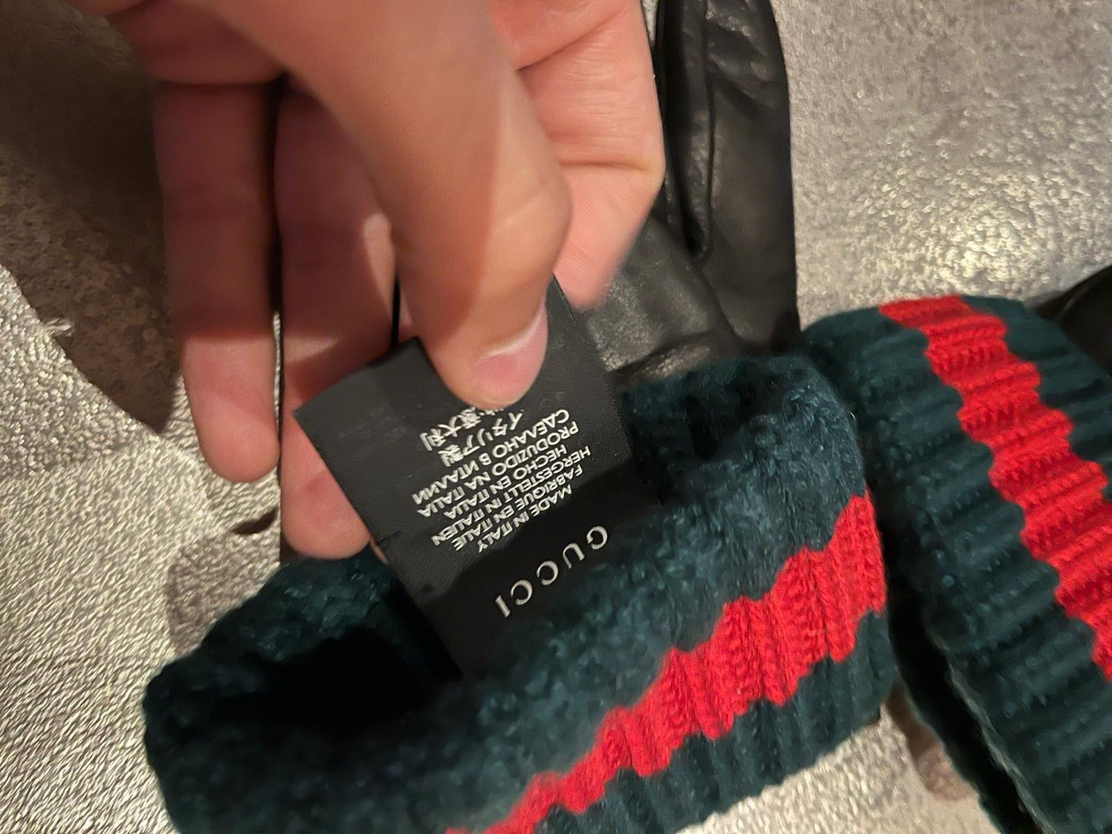 Gucci o1rshd1 Size 8 / Logo Cashmere & Leather Gloves in Black Size ONE SIZE - 6 Thumbnail