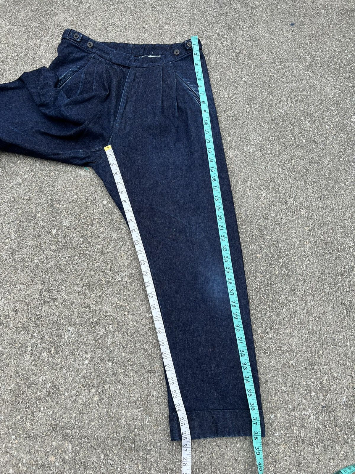 Brooklyn Tailors Brooklyn Tailors Fade Blue Gurkha Denim Trouser Cropped Pant Size US 30 / EU 46 - 4 Thumbnail