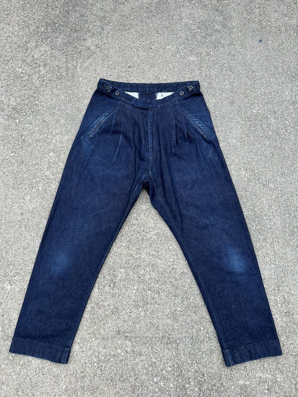 Brooklyn Tailors Brooklyn Tailors Fade Blue Gurkha Denim Trouser Cropped Pant Size US 30 / EU 46 - 1 Thumbnail