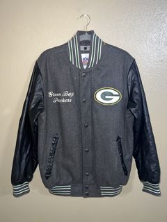 Vintage 1990s Green Bay Packers NFL Leather Bomber Jacket / Fall Outerwear / Leather Coat / Winter Outerwear / Streetwear Fashion / NFL