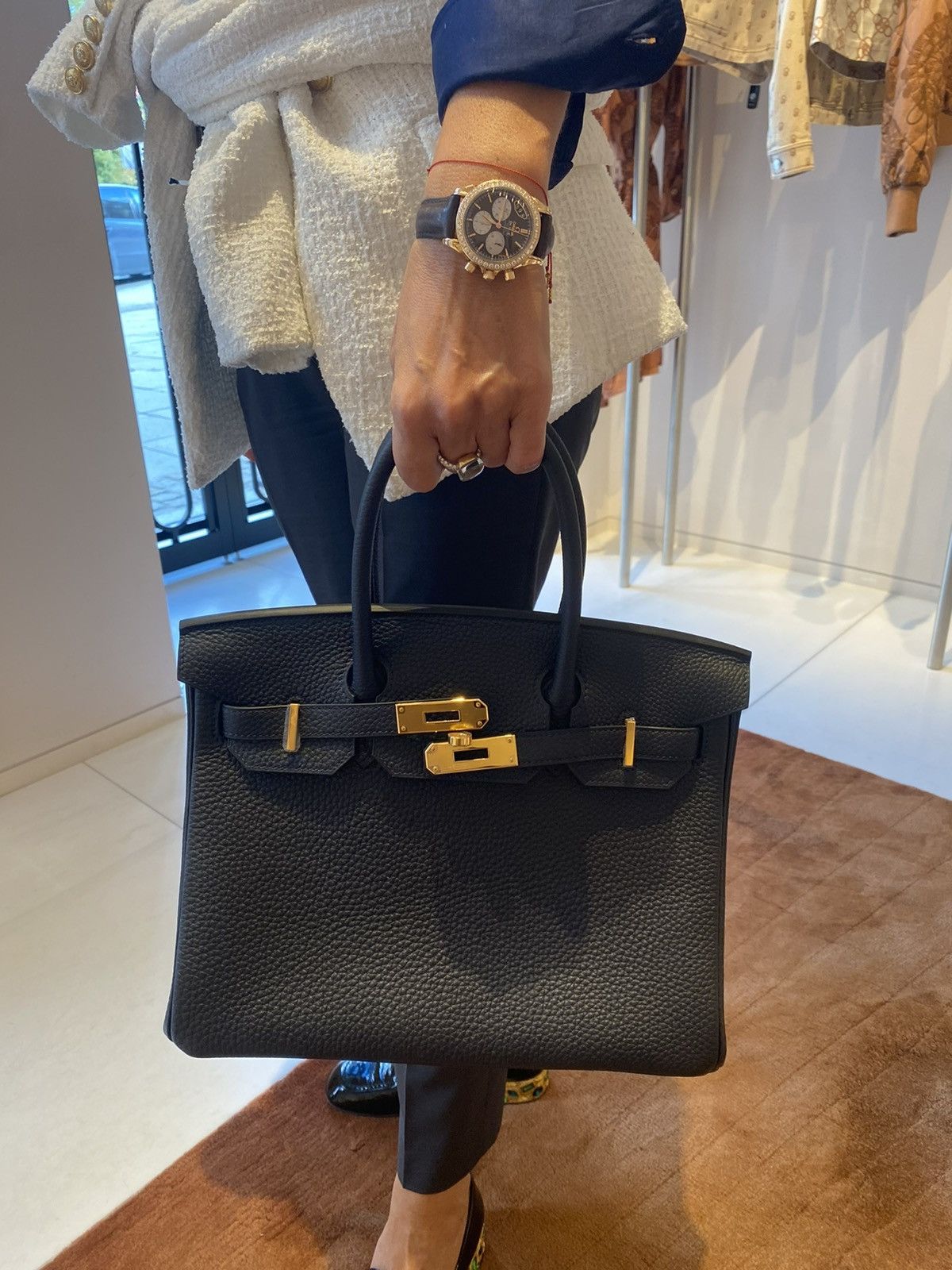 Hermes Birkin 25 Caban Togo Rose Gold Hardware