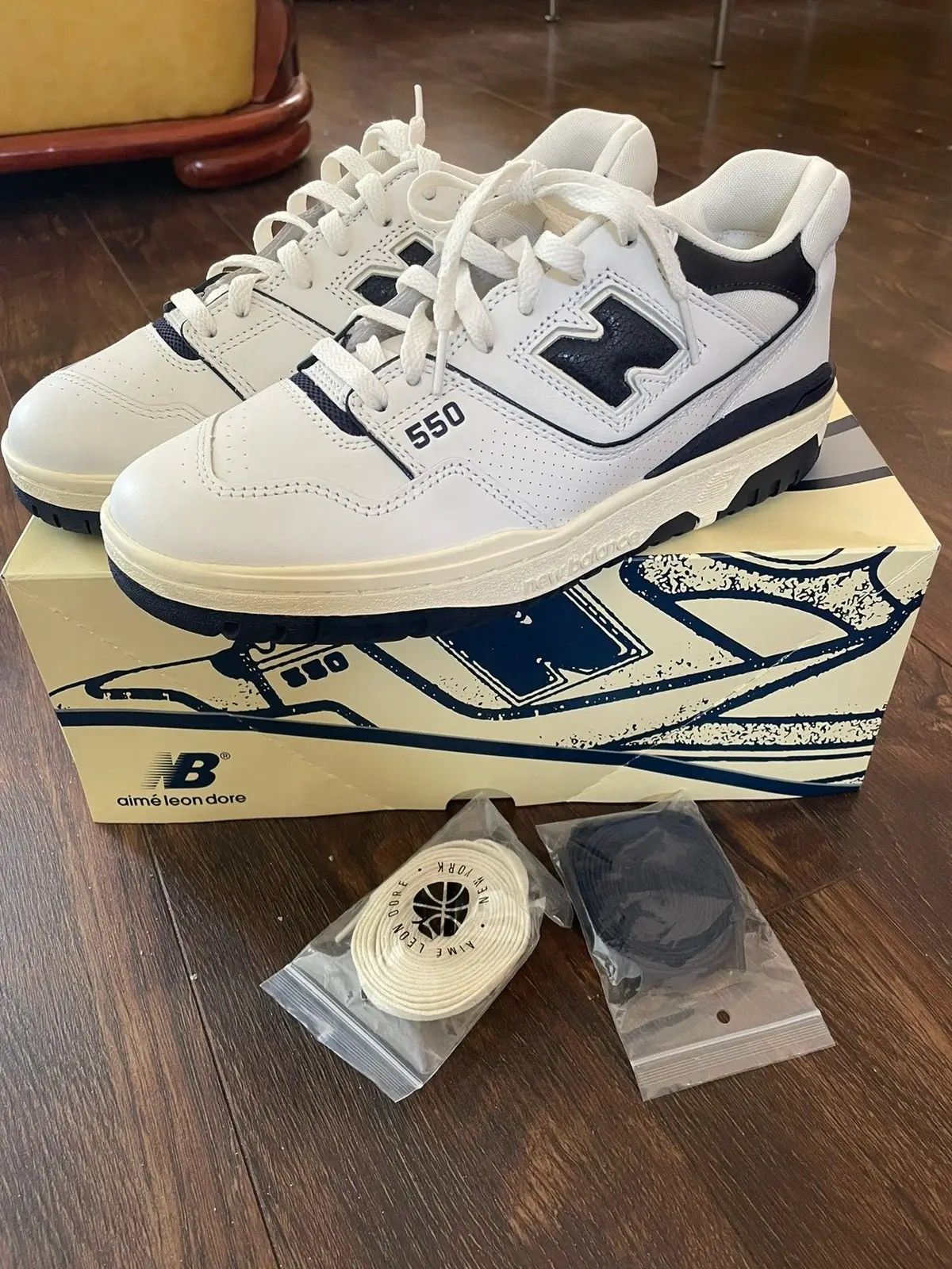 Aime Leon Dore × New Balance Aime Leon Dore New Balance 550 Navy size 9 Size US 9 / EU 42 - 4 Thumbnail
