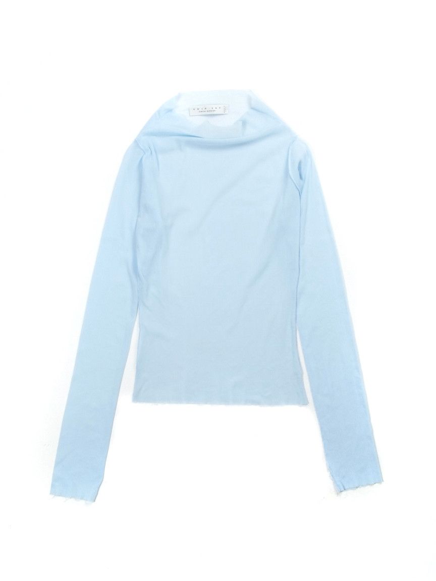 Other Simona Barbieri Baby Blue Mesh Sheer Top Longsleeve Size XS / US 0-2 / IT 36-38 - 1 Thumbnail