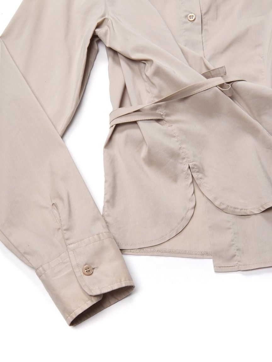 Emporio Armani × Vintage Vintage Armani Jeans Bondage Laces Beige Shirt Size L / US 10 / IT 46 - 2 Thumbnail