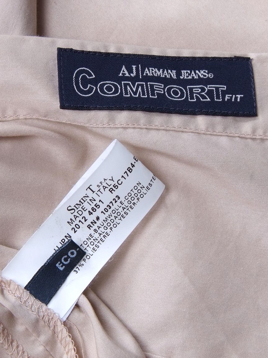 Emporio Armani × Vintage Vintage Armani Jeans Bondage Laces Beige Shirt Size L / US 10 / IT 46 - 5 Thumbnail