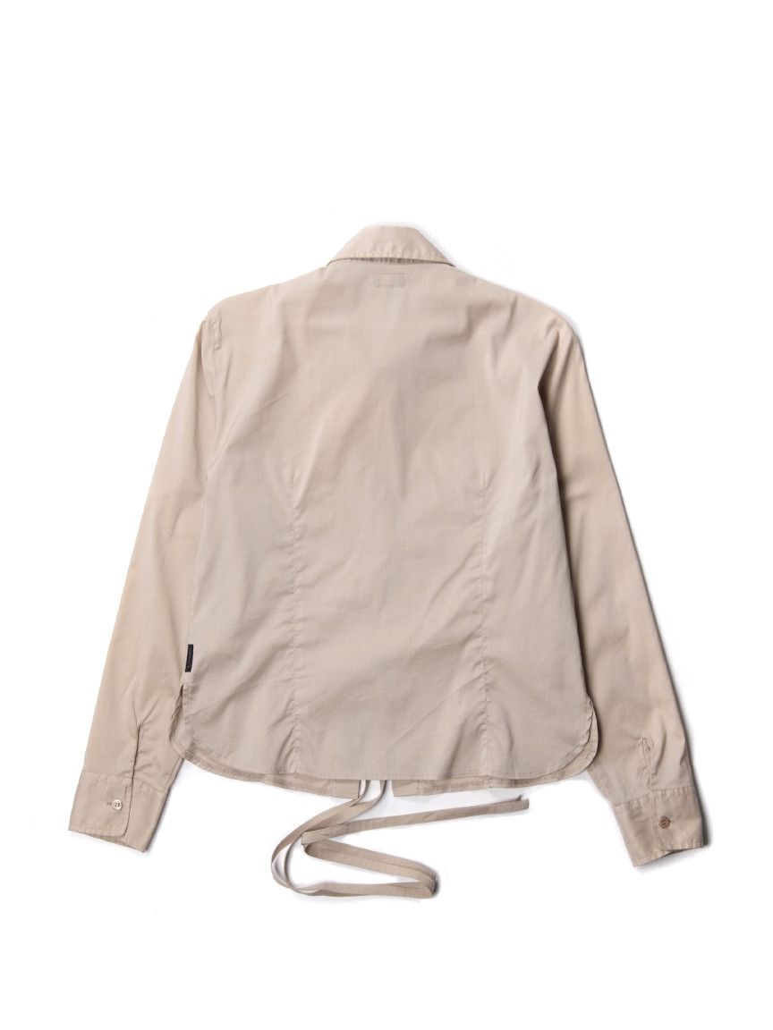Emporio Armani × Vintage Vintage Armani Jeans Bondage Laces Beige Shirt Size L / US 10 / IT 46 - 3 Thumbnail
