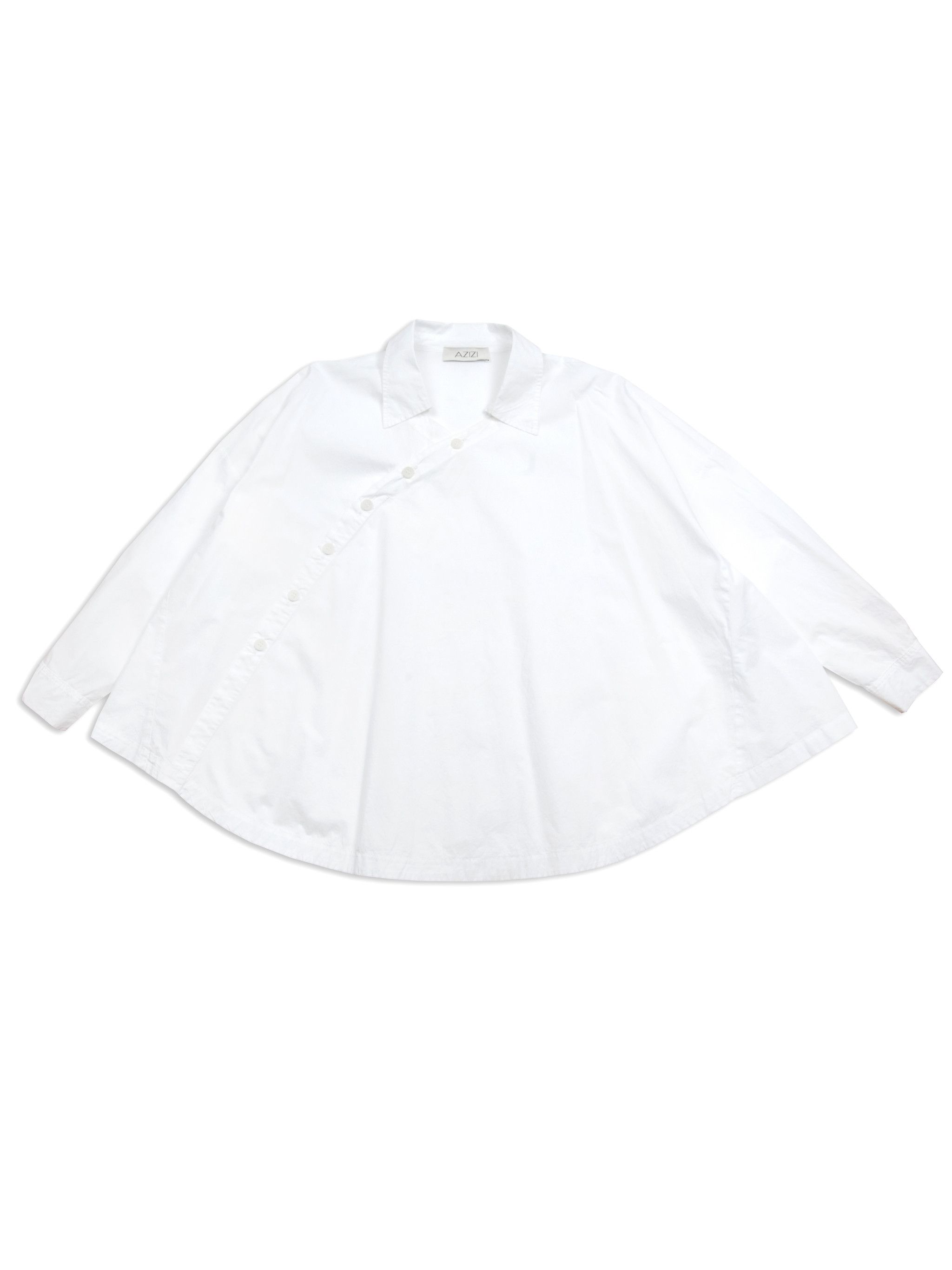 Designer AZIZI Cotton White Oversized Shirt Size M / US 6-8 / IT 42-44 - 1 Thumbnail