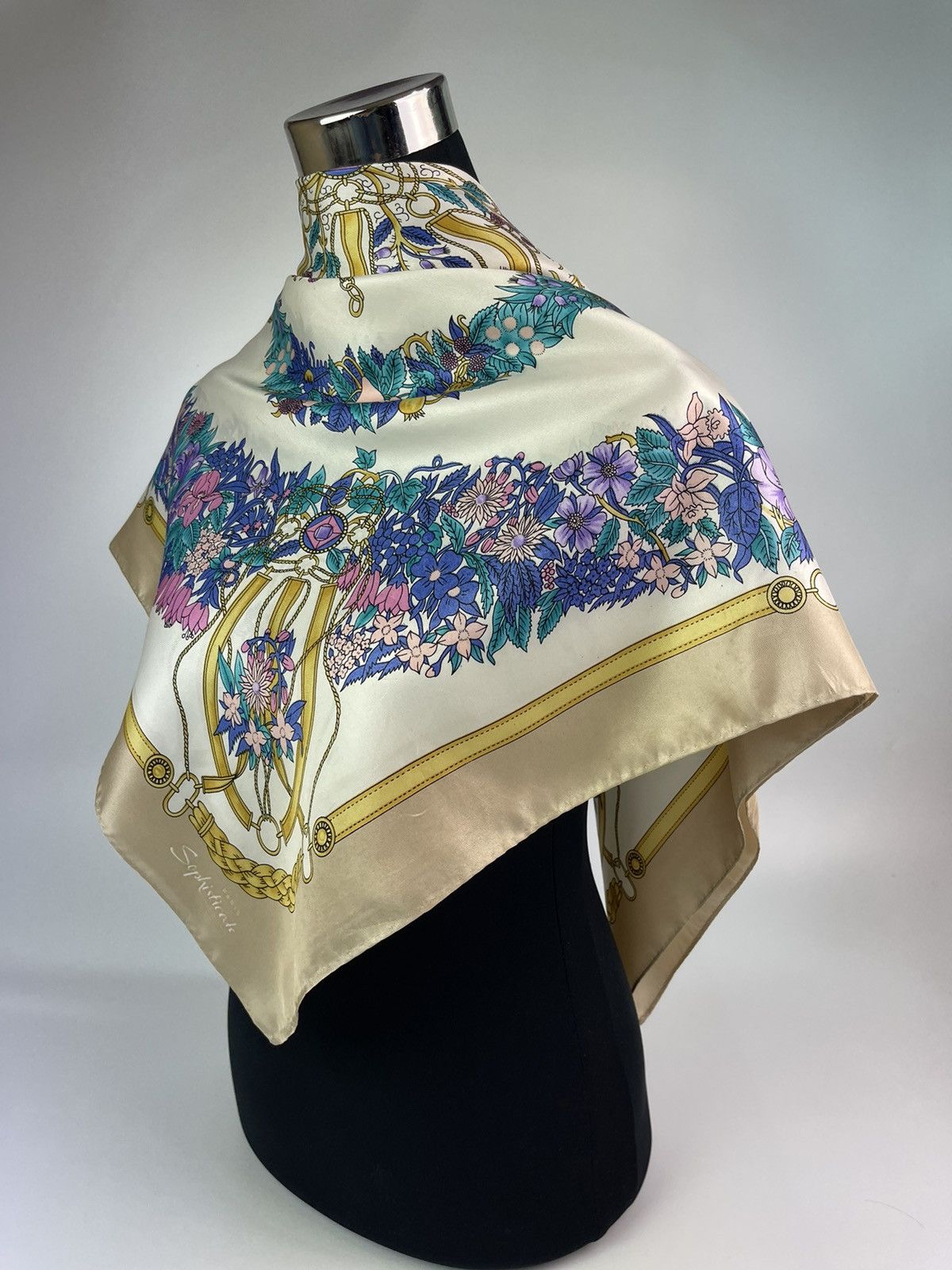Vintage SOPHISTICATO PARIS SILK SCARF Size ONE SIZE - 5 Thumbnail