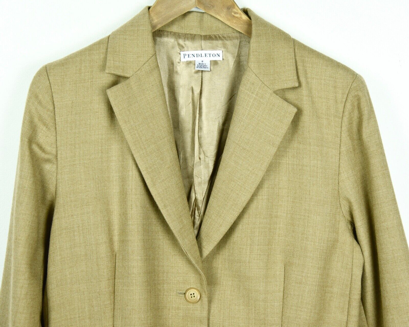 Pendleton US 8 Wool UK 12 Brown Suit Jacket Coat Tan Sport VTG Size M / US 6-8 / IT 42-44 - 2 Thumbnail