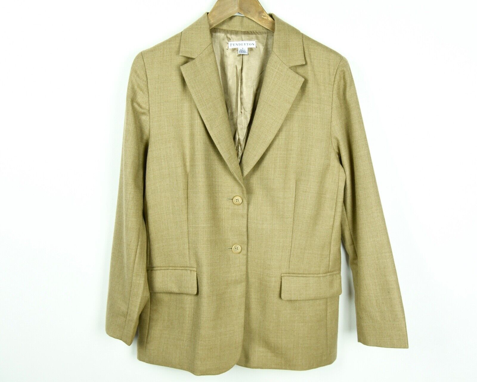 Pendleton US 8 Wool UK 12 Brown Suit Jacket Coat Tan Sport VTG Size M / US 6-8 / IT 42-44 - 1 Thumbnail