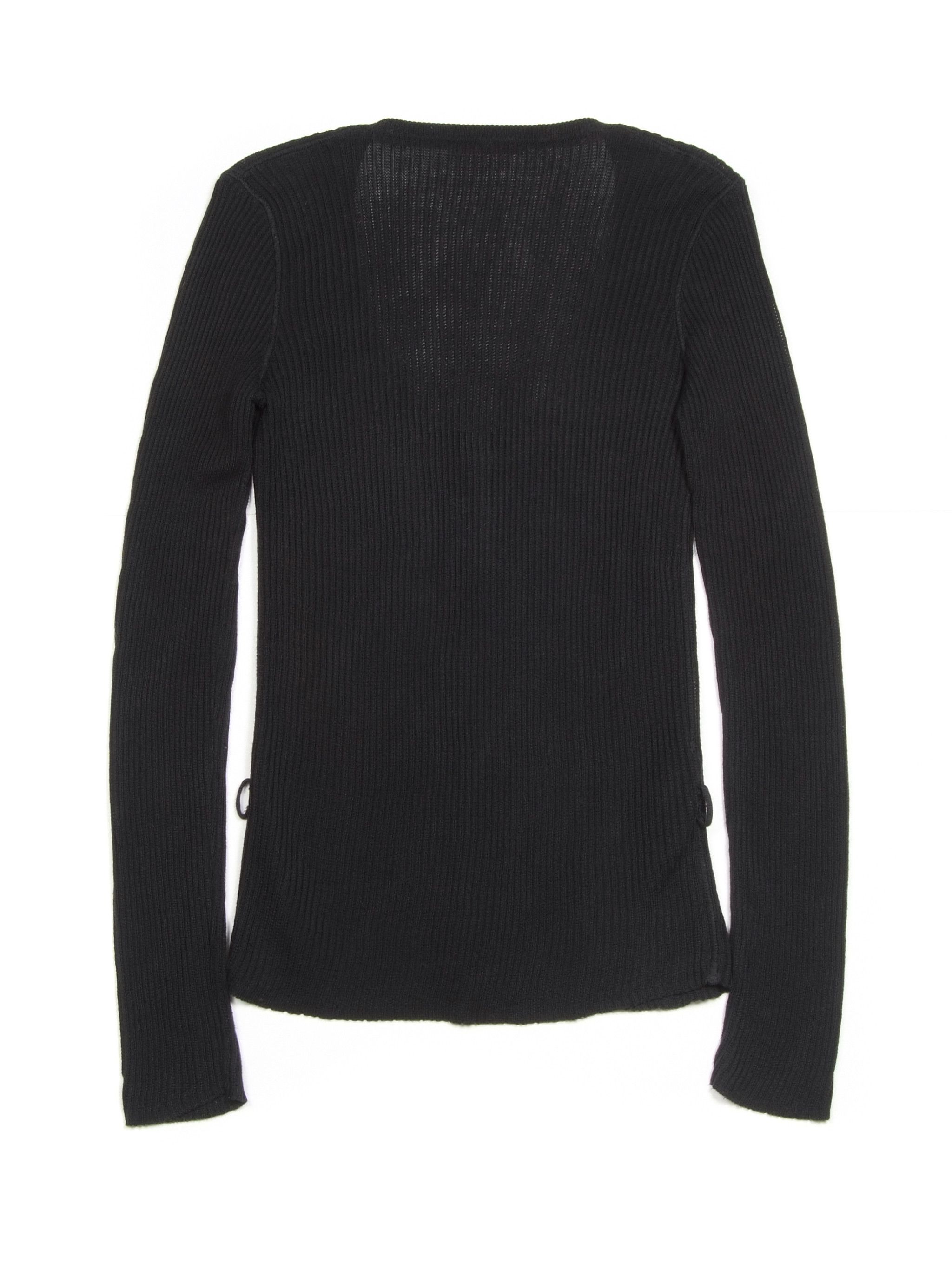 Prada × Vintage W's Vintage Prada Red Tab Ribbed Cardigan Sweater Size M / US 6-8 / IT 42-44 - 2 Thumbnail