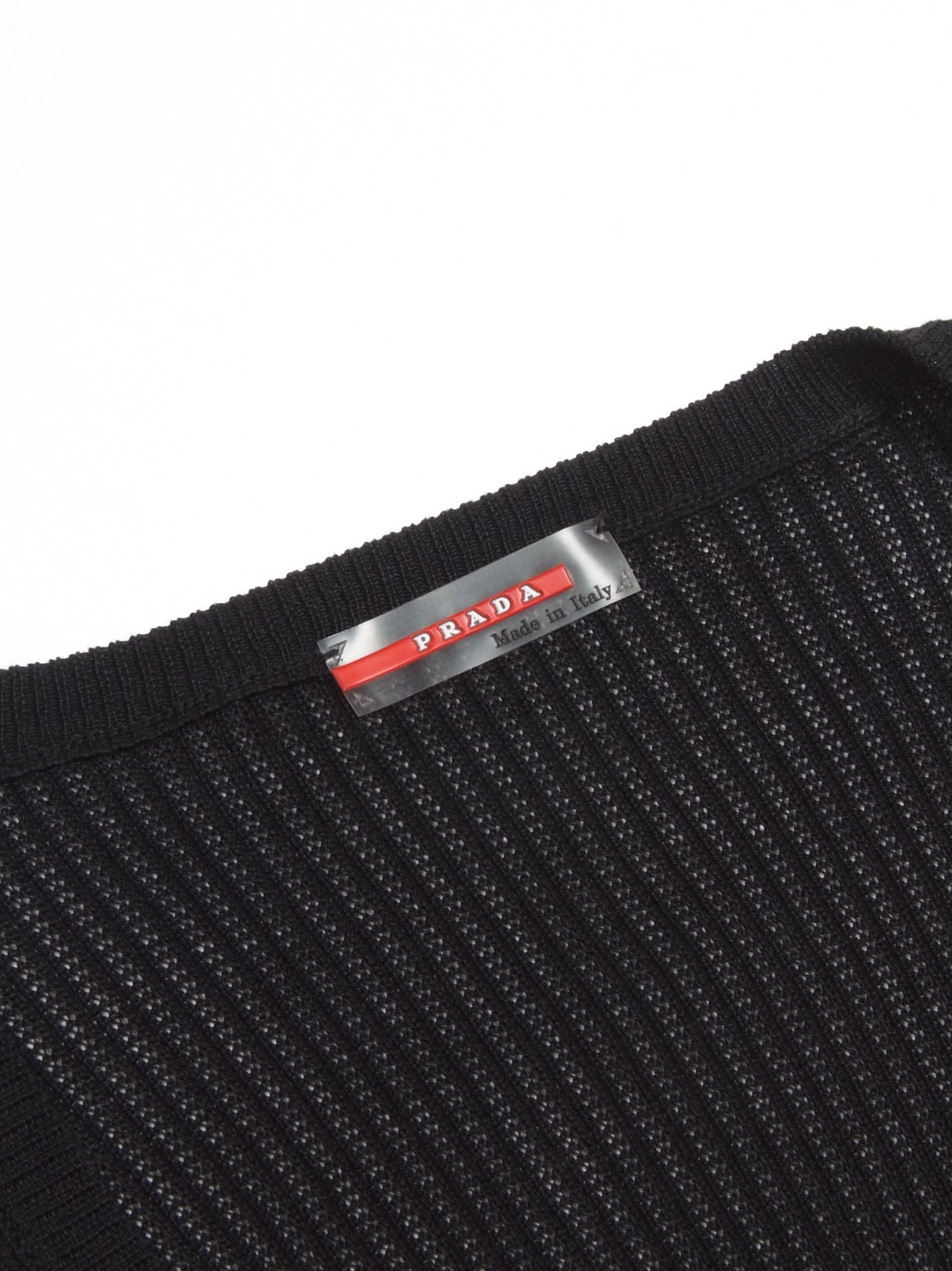 Prada × Vintage W's Vintage Prada Red Tab Ribbed Cardigan Sweater Size M / US 6-8 / IT 42-44 - 3 Thumbnail