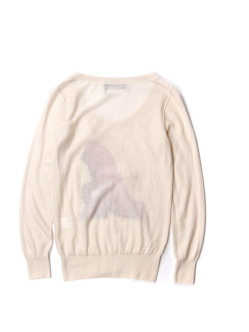 Designer × Sonia Rykiel Sonia Rykiel Cashmere Beige Embellished Sweater Size S / US 4 / IT 40 - 2 Thumbnail