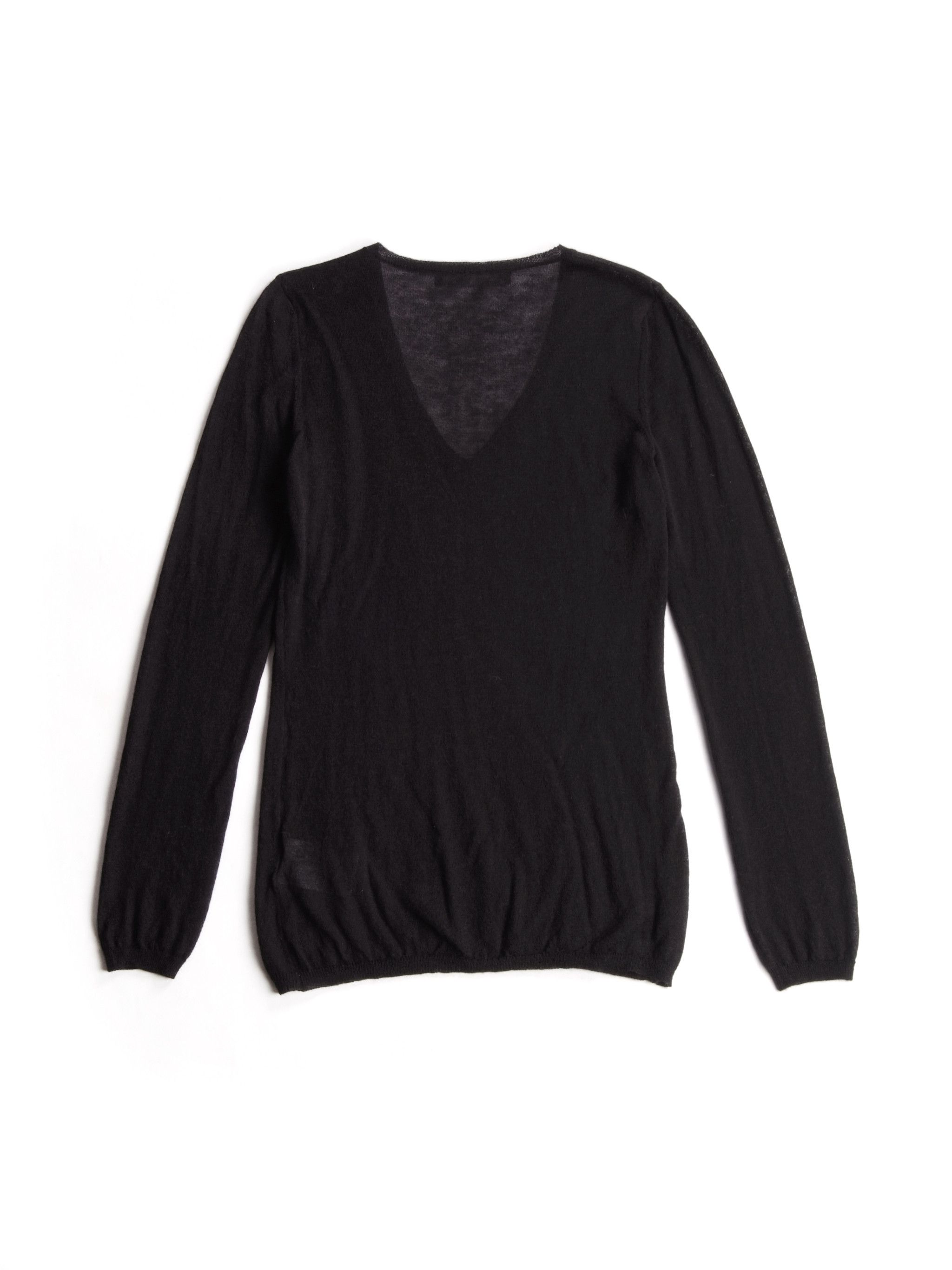 Love Moschino × Moschino y2k Love Moschino V Neck Black Wool Mohair Sweater US4 Size S / US 4 / IT 40 - 3 Thumbnail