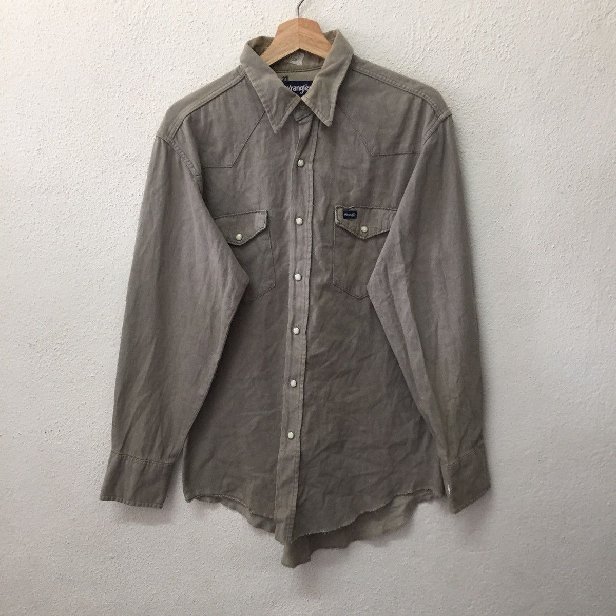 Wrangler Western Shirt / Snaps / Stone Grey Colour