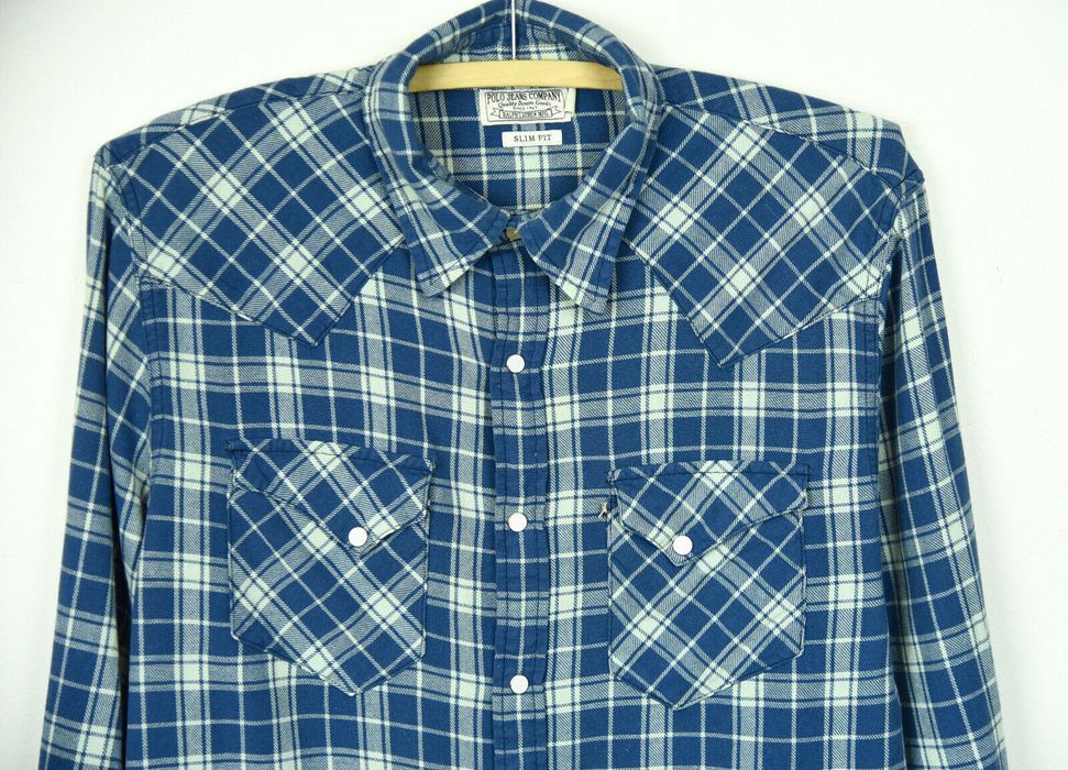 Ralph Lauren Vintage Slim Fit Checked Western Shirt Cotton Top | Grailed