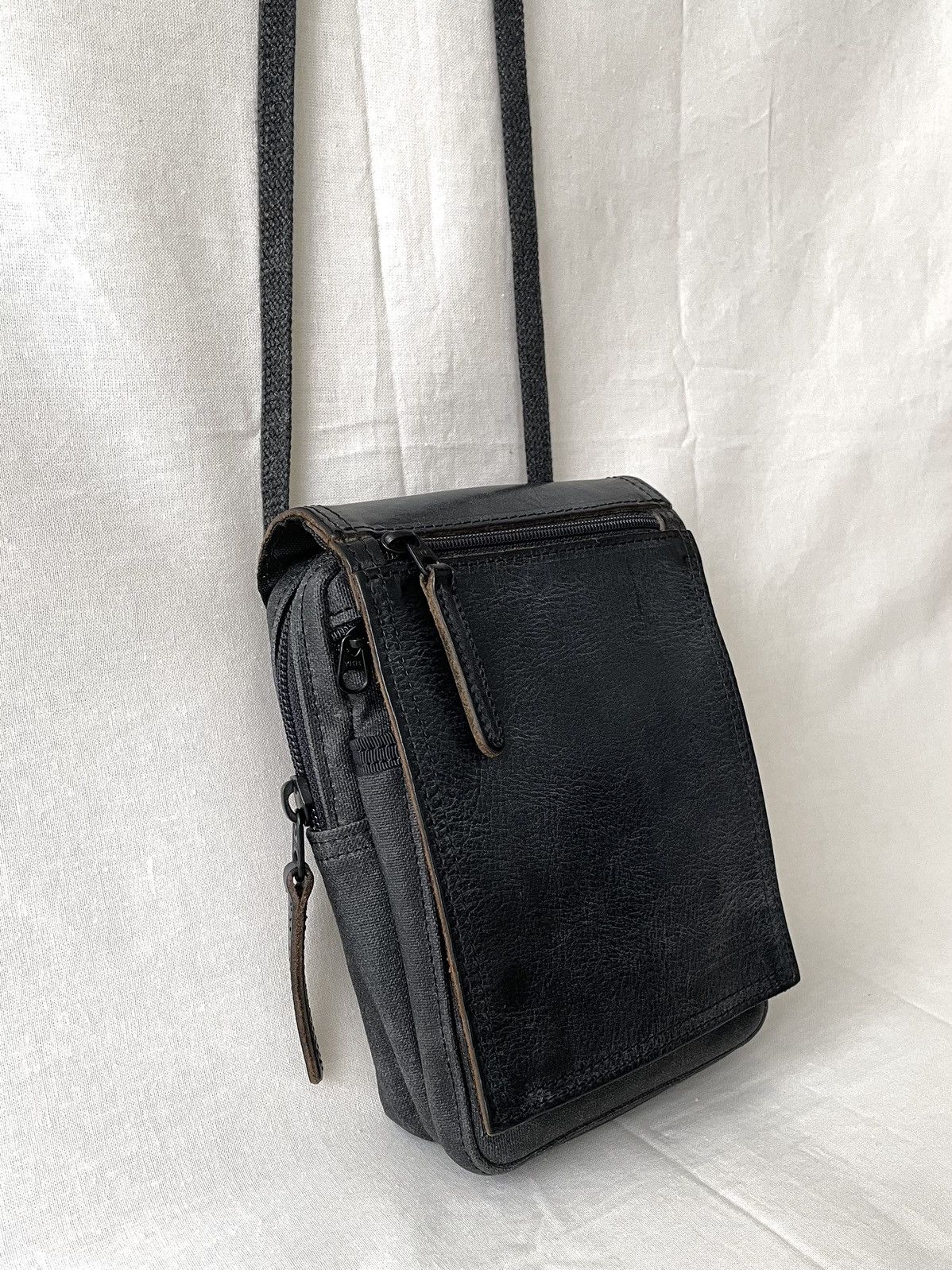 Porter Porter Vege Tanned Leather Coated Canvas Small Sling Bag Size ONE SIZE - 3 Thumbnail