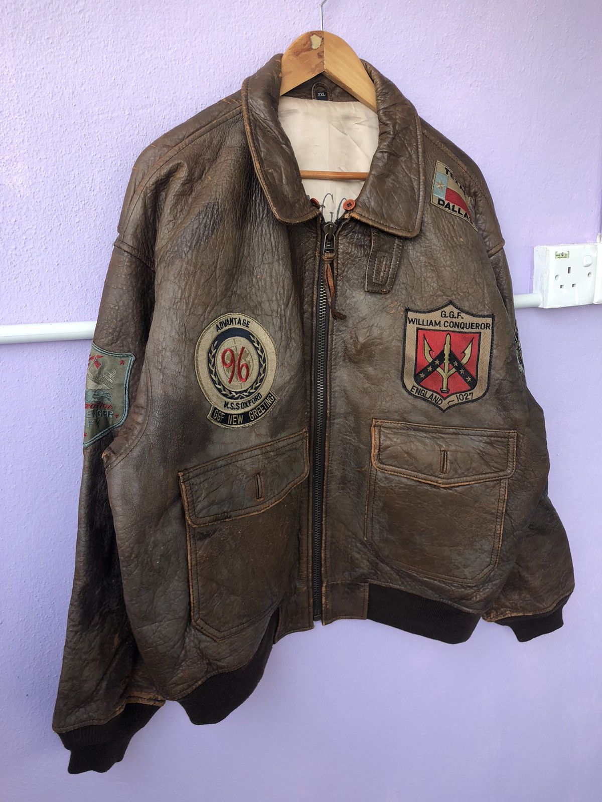 Other 🔥 STEALS 🔥Vintage GGF Great Golden Fox Leather Bomber Jacket Size US XXL / EU 58 / 5 - 5 Thumbnail
