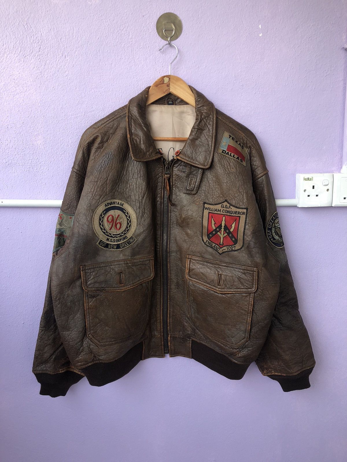 Other 🔥 STEALS 🔥Vintage GGF Great Golden Fox Leather Bomber Jacket Size US XXL / EU 58 / 5 - 4 Thumbnail