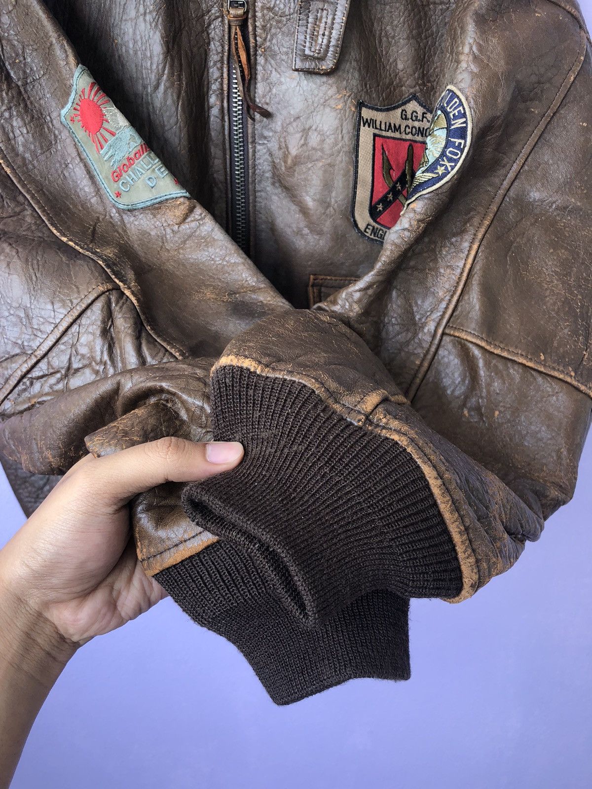 Other 🔥 STEALS 🔥Vintage GGF Great Golden Fox Leather Bomber Jacket Size US XXL / EU 58 / 5 - 10 Thumbnail