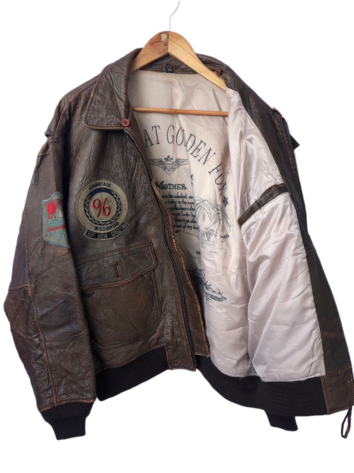 Other 🔥 STEALS 🔥Vintage GGF Great Golden Fox Leather Bomber Jacket Size US XXL / EU 58 / 5 - 3 Thumbnail