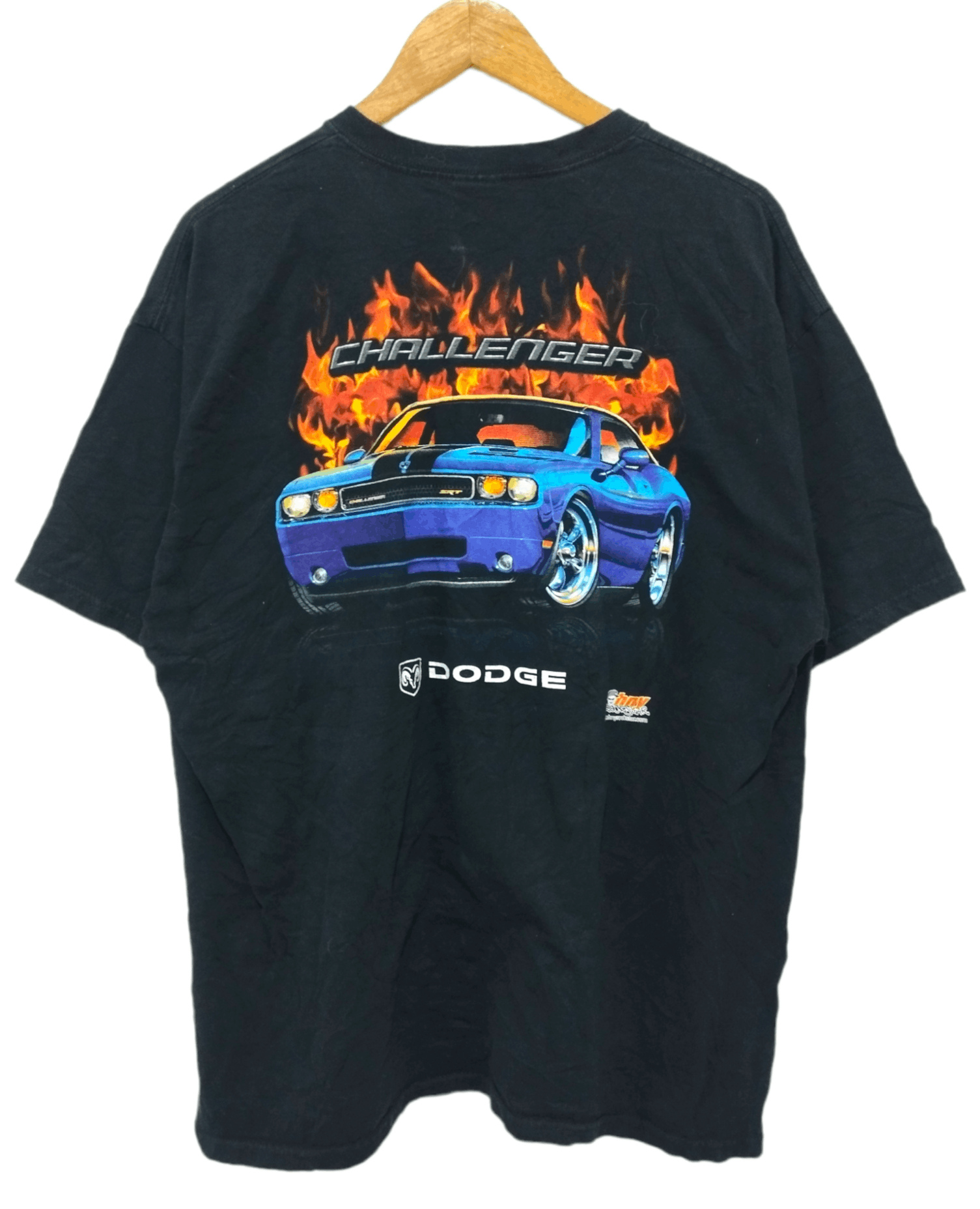 Vintage Dodge Challenger Fire Flaming Car tee Shirt NFS
