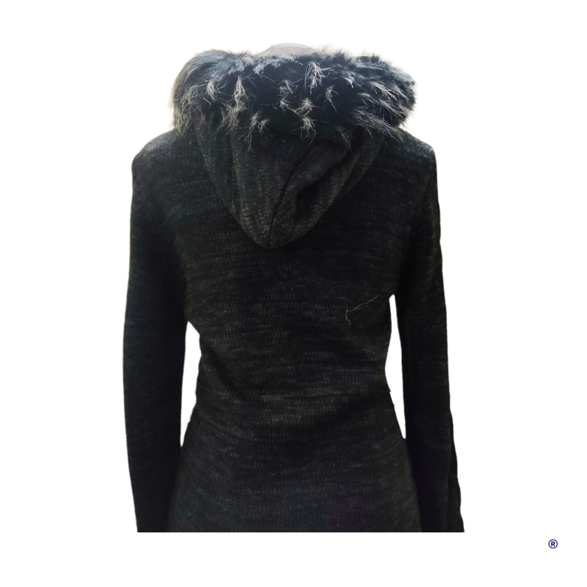 semanticdesign Semantic Design Racoon Fur Hooded Knitted Sweater Jacket Size S / US 4 / IT 40 - 6 Thumbnail