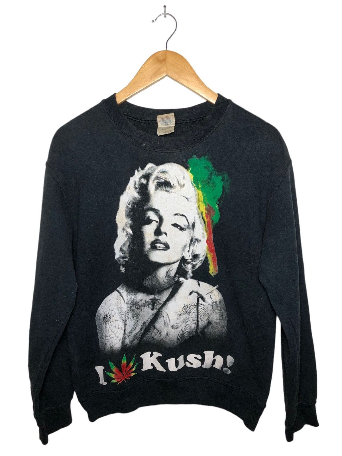 Band Tees × Vintage Vintage Marilyn Monroe i Kush! swetahirt jumper Size US M / EU 48-50 / 2 - 1 Thumbnail