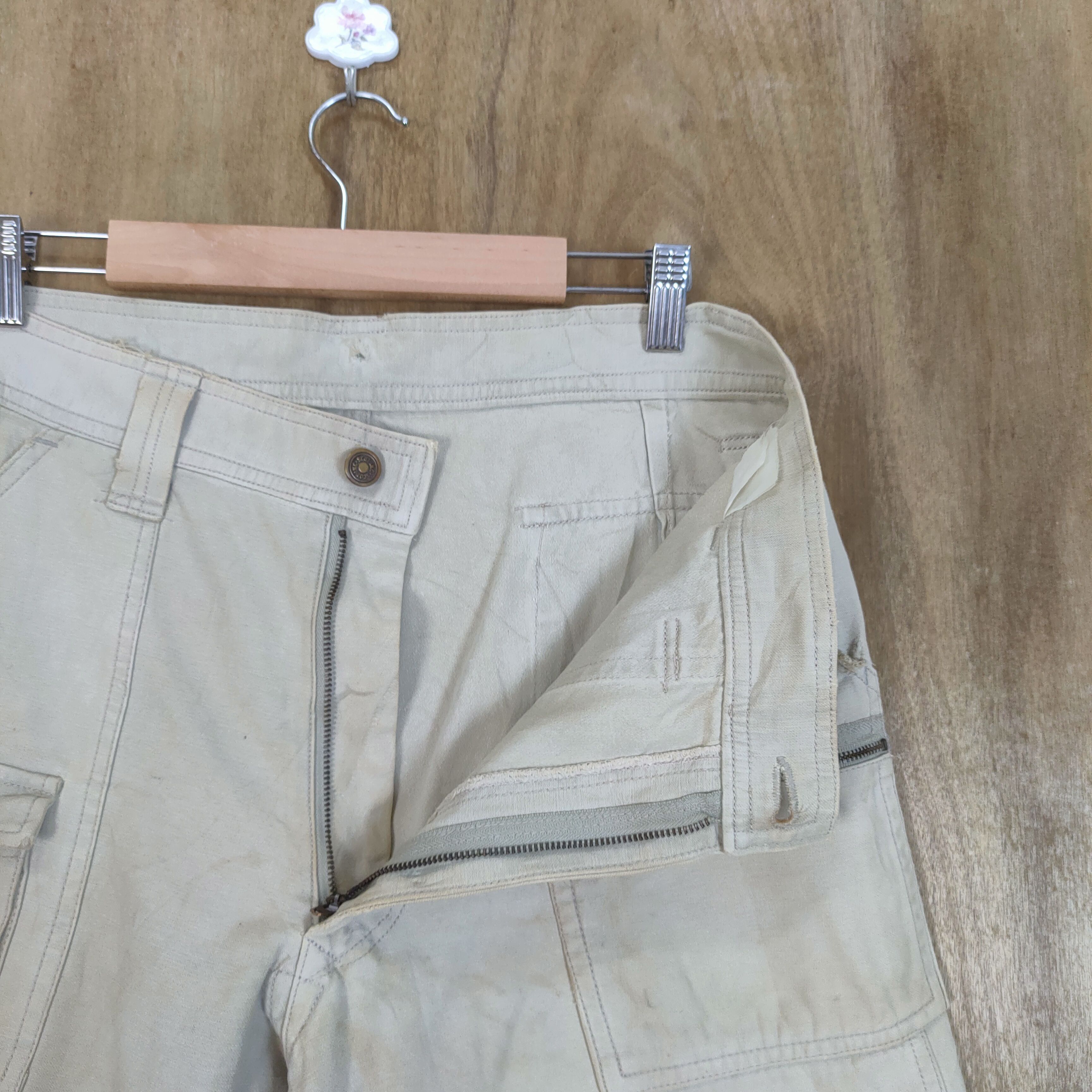 Japanese Brand × Vintage HOP SCOT FADED WHITE YELLOW CARGO PANTS Size US 32 / EU 48 - 10 Thumbnail