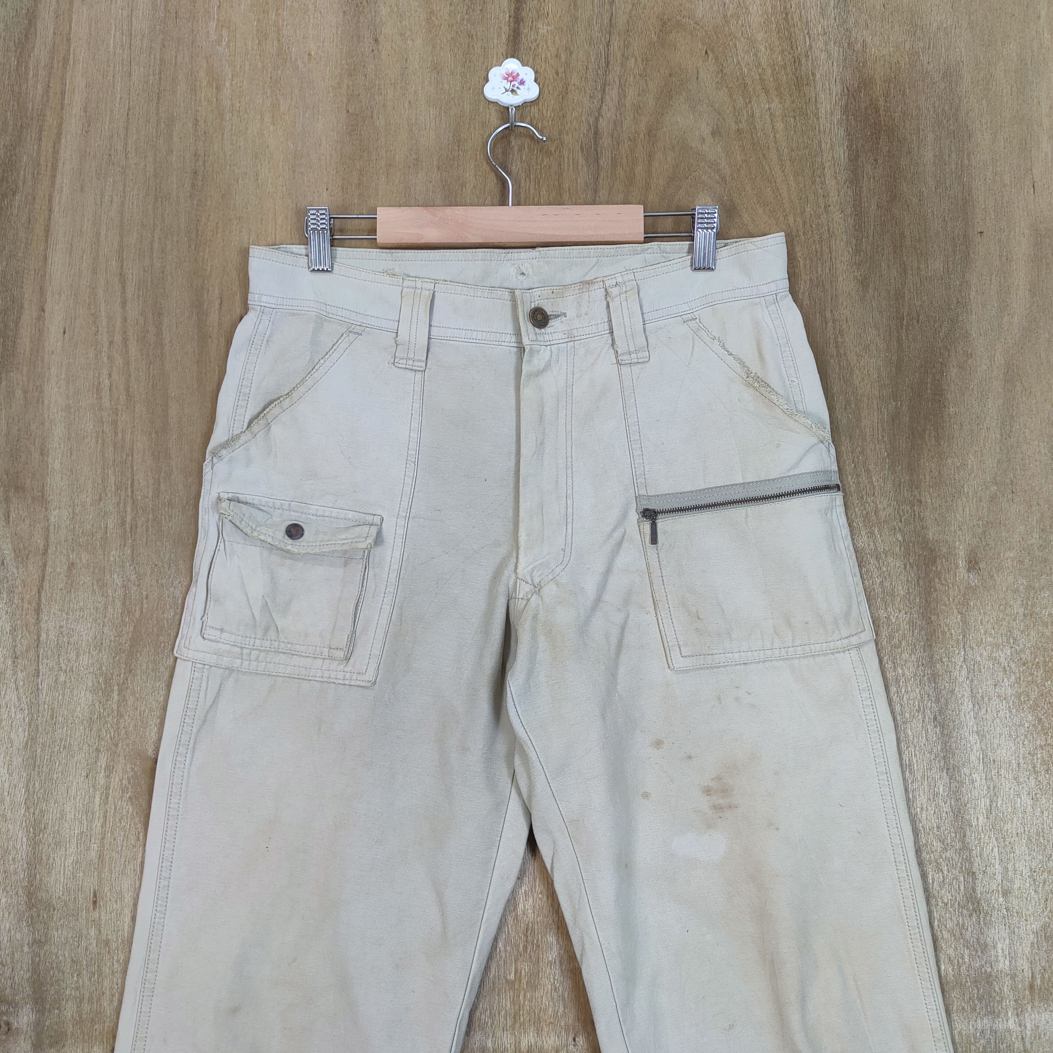 Japanese Brand × Vintage HOP SCOT FADED WHITE YELLOW CARGO PANTS Size US 32 / EU 48 - 2 Thumbnail