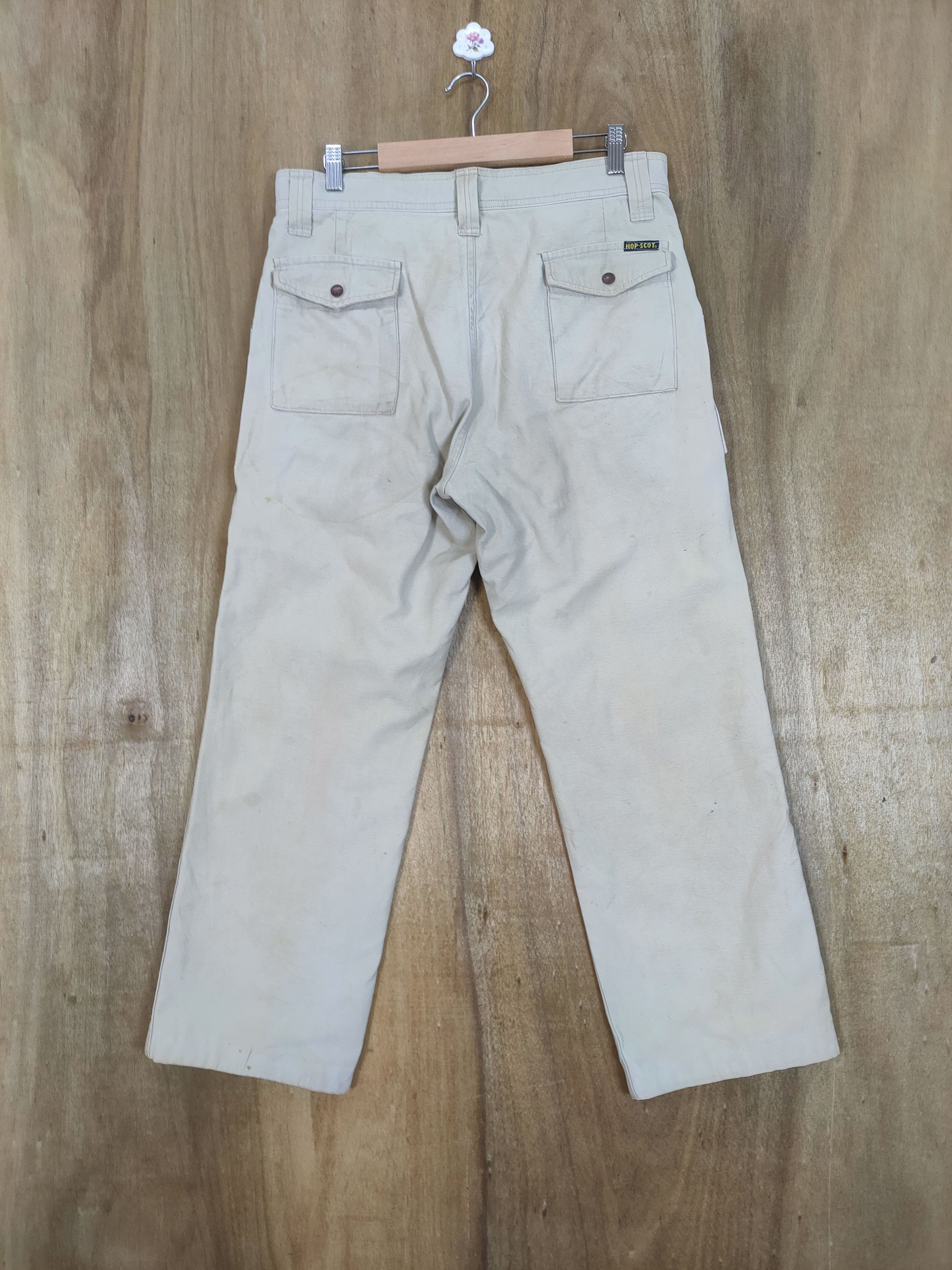 Japanese Brand × Vintage HOP SCOT FADED WHITE YELLOW CARGO PANTS Size US 32 / EU 48 - 6 Thumbnail