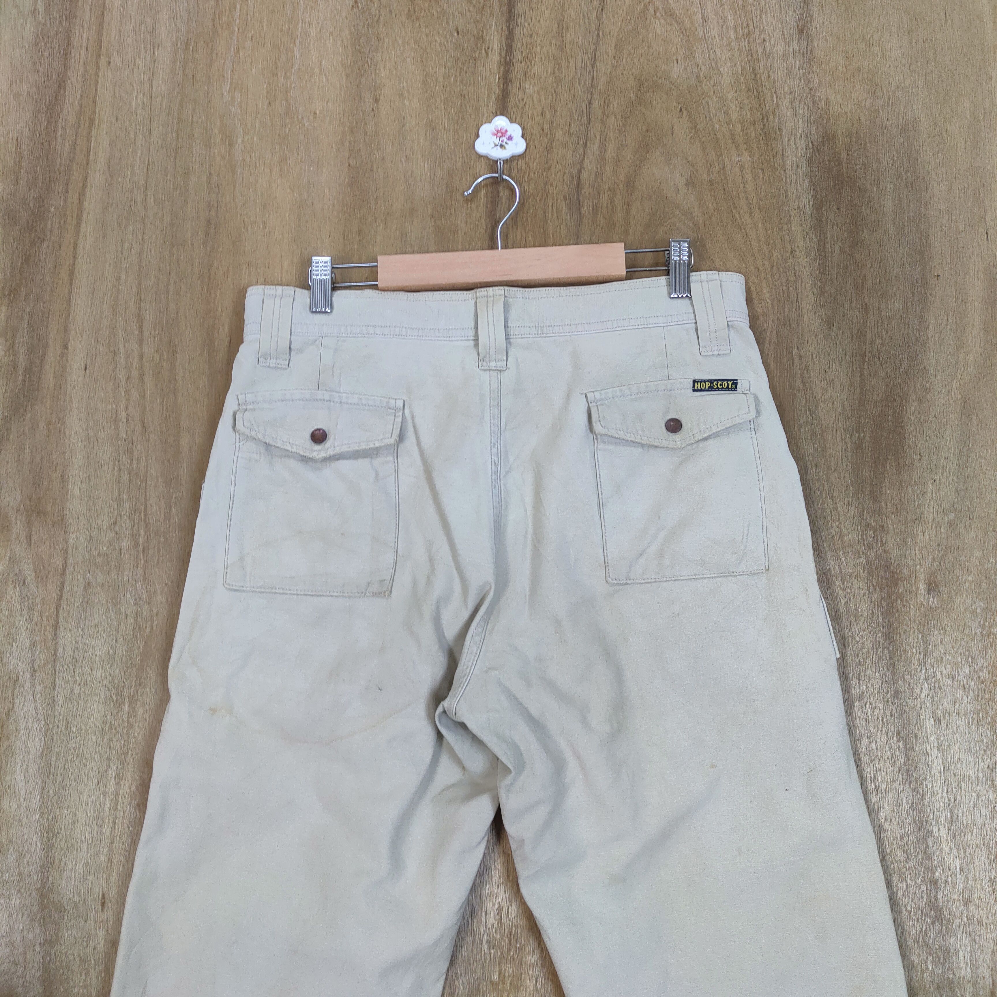 Japanese Brand × Vintage HOP SCOT FADED WHITE YELLOW CARGO PANTS Size US 32 / EU 48 - 7 Thumbnail