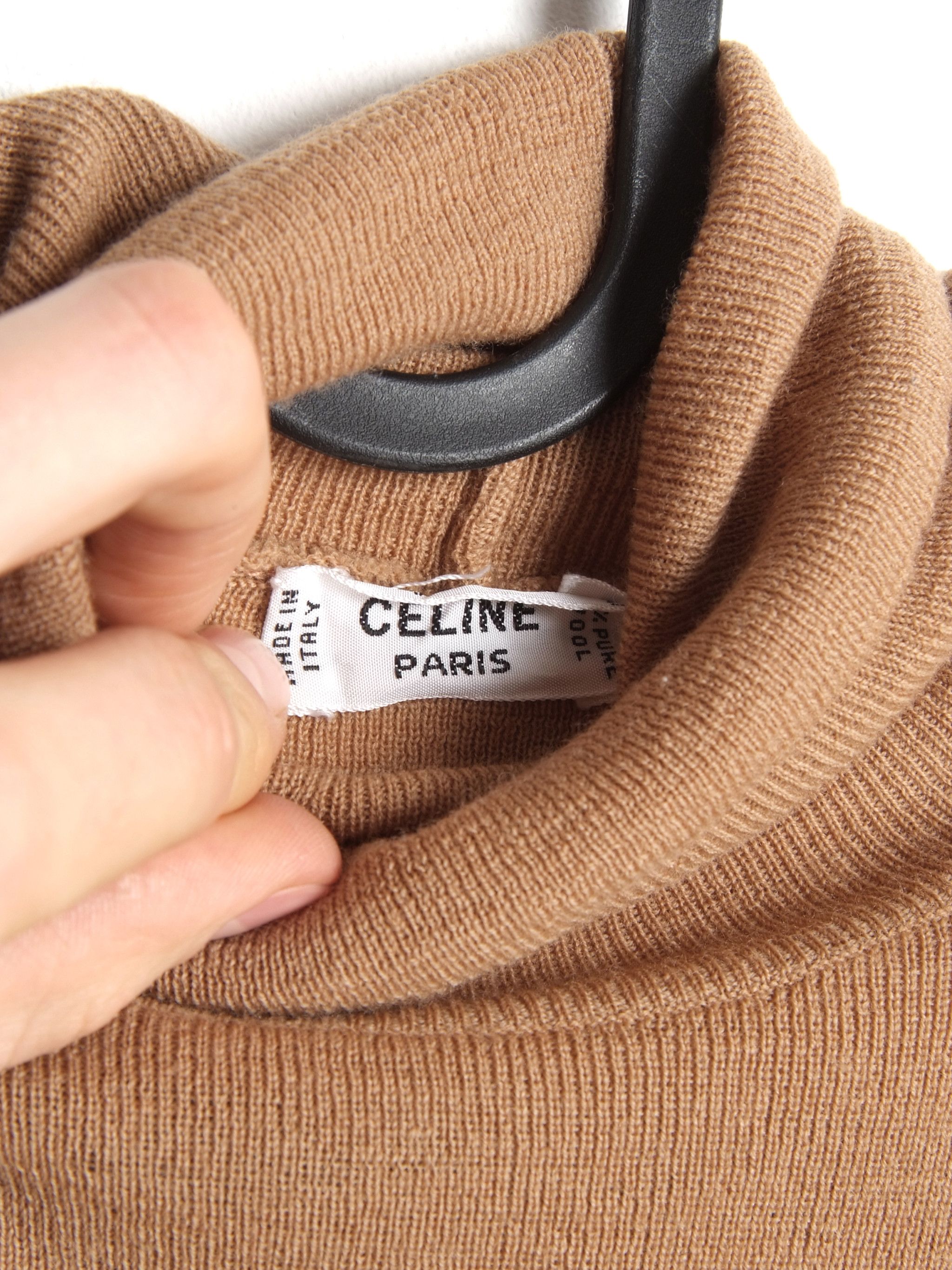 Celine Old Celine Beige Rollneck Turtleneck Wool Sweater Size XL / US 12-14 / IT 48-50 - 7 Thumbnail