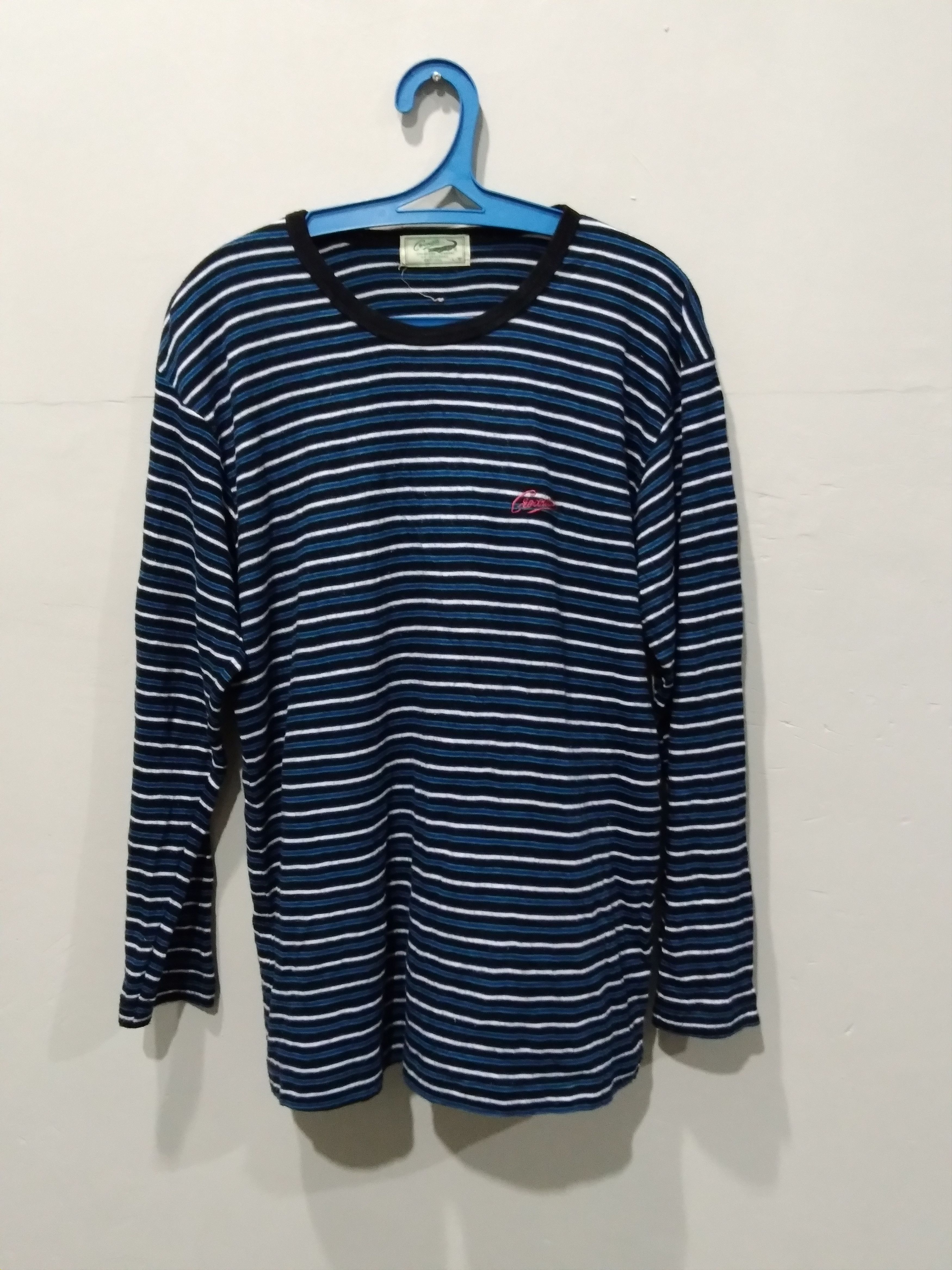 Lacoste Vintage 90s Crocodile Striped Polycotton Shirts Size US L / EU 52-54 / 3 - 1 Thumbnail