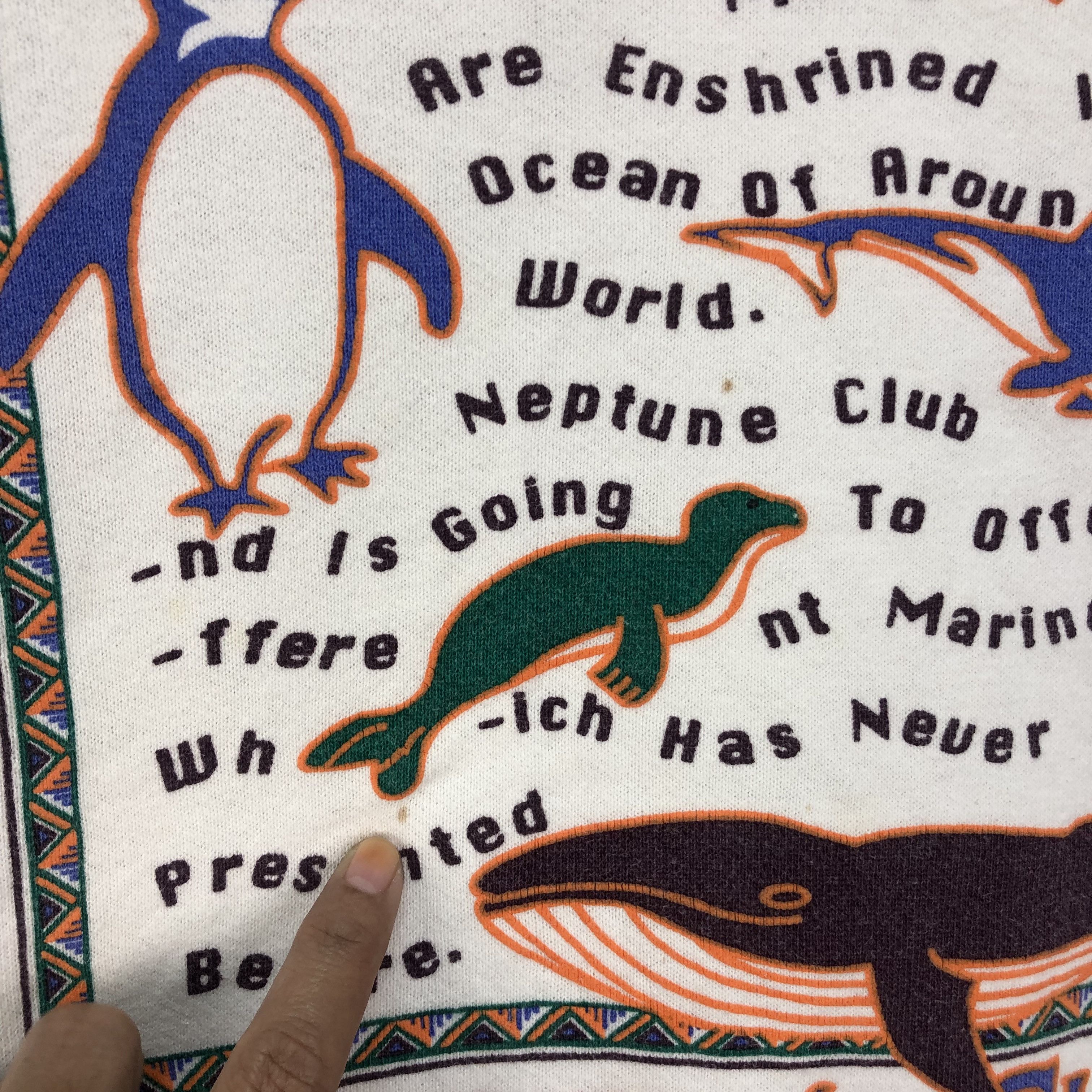 Vintage NEPTUNE CLUB Living Things in Ocean Sweatshirts #4620-168 Size M / US 6-8 / IT 42-44 - 8 Thumbnail