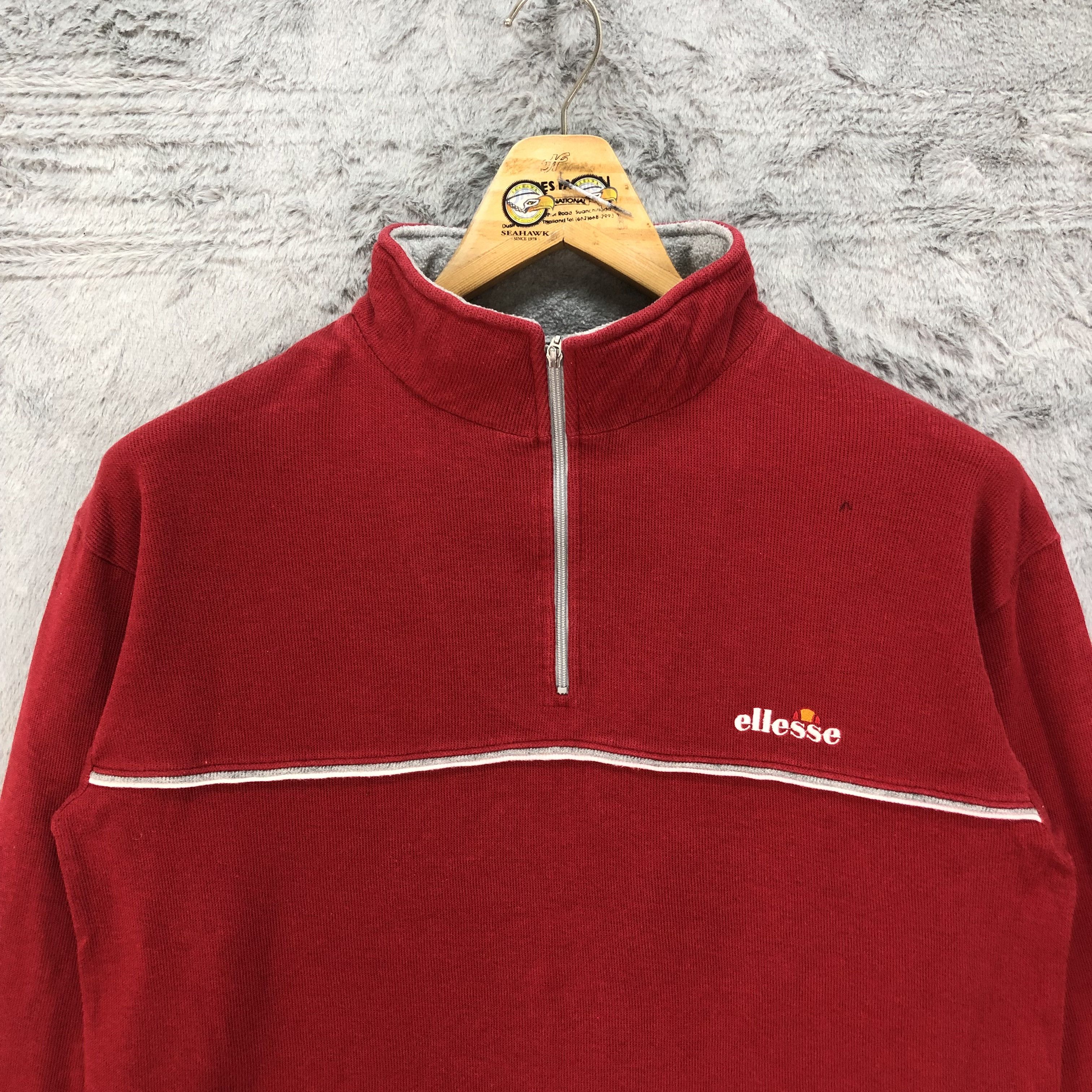 Ellesse Ellesse Half Zip Turtle Neck Red Long Sleeve Shirt #4623-168 Size US M / EU 48-50 / 2 - 2 Thumbnail