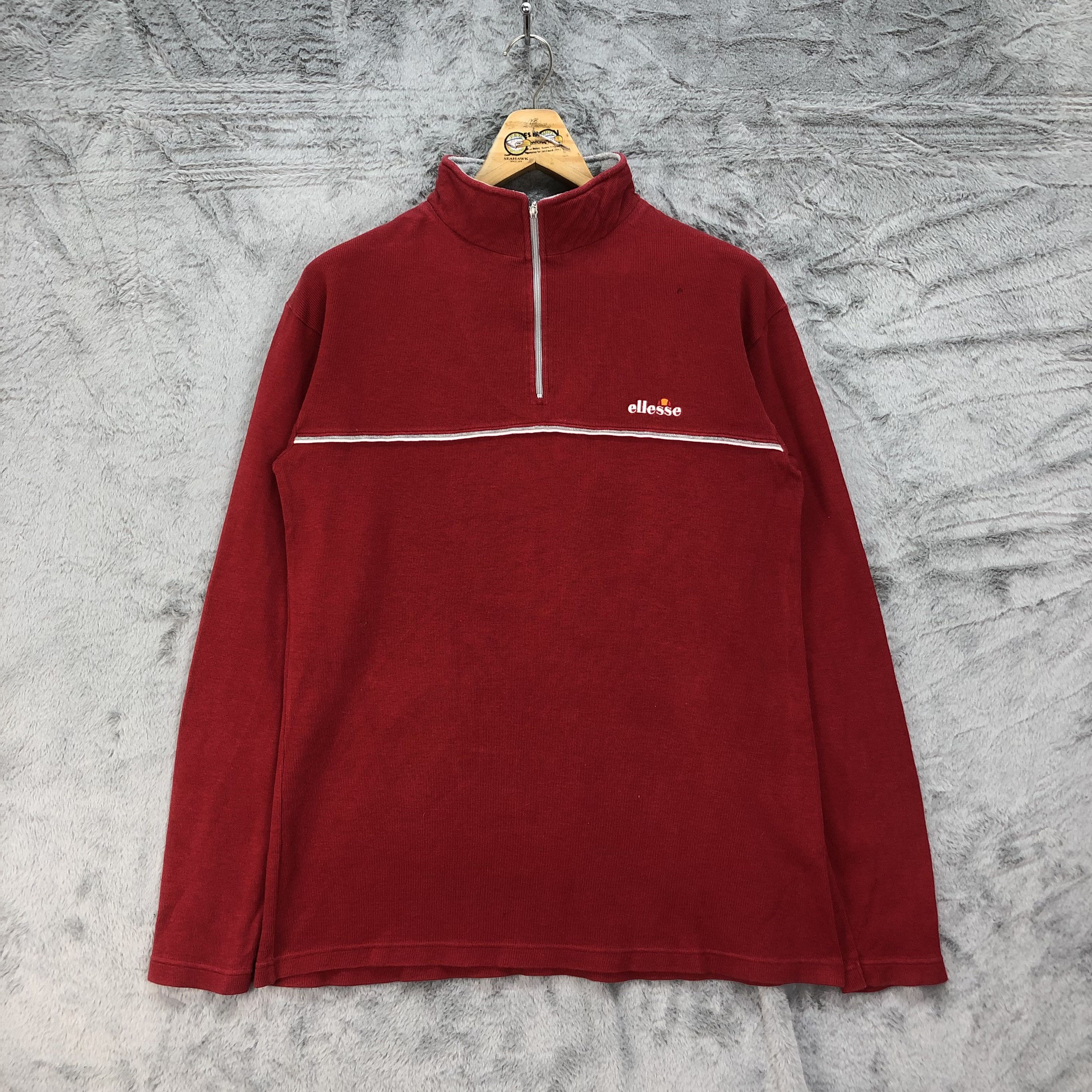 Ellesse Ellesse Half Zip Turtle Neck Red Long Sleeve Shirt #4623-168 Size US M / EU 48-50 / 2 - 1 Thumbnail
