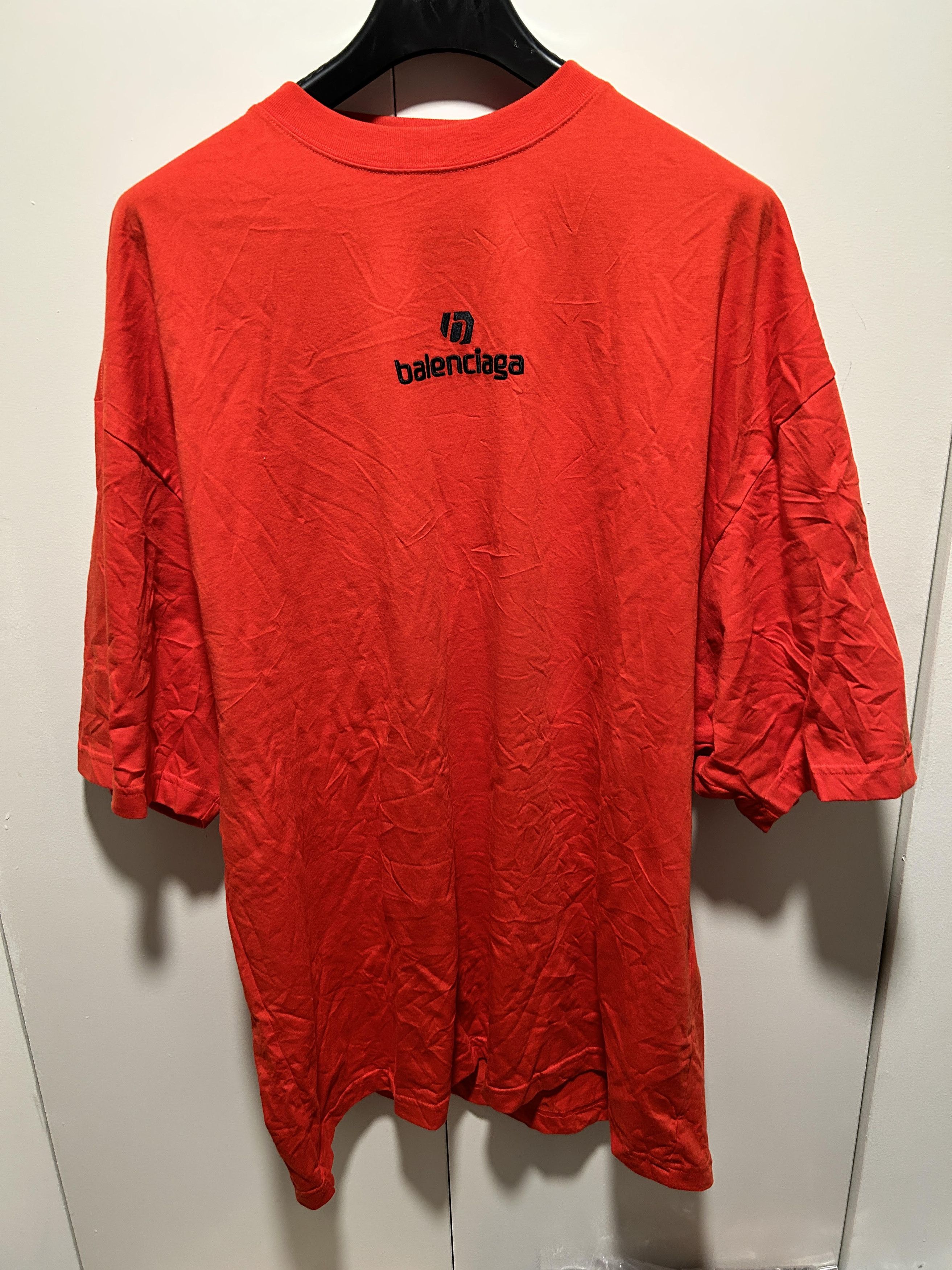 Balenciaga balenciaga red logo oversized t-shirt Size US S / EU 44-46 / 1 - 1 Thumbnail