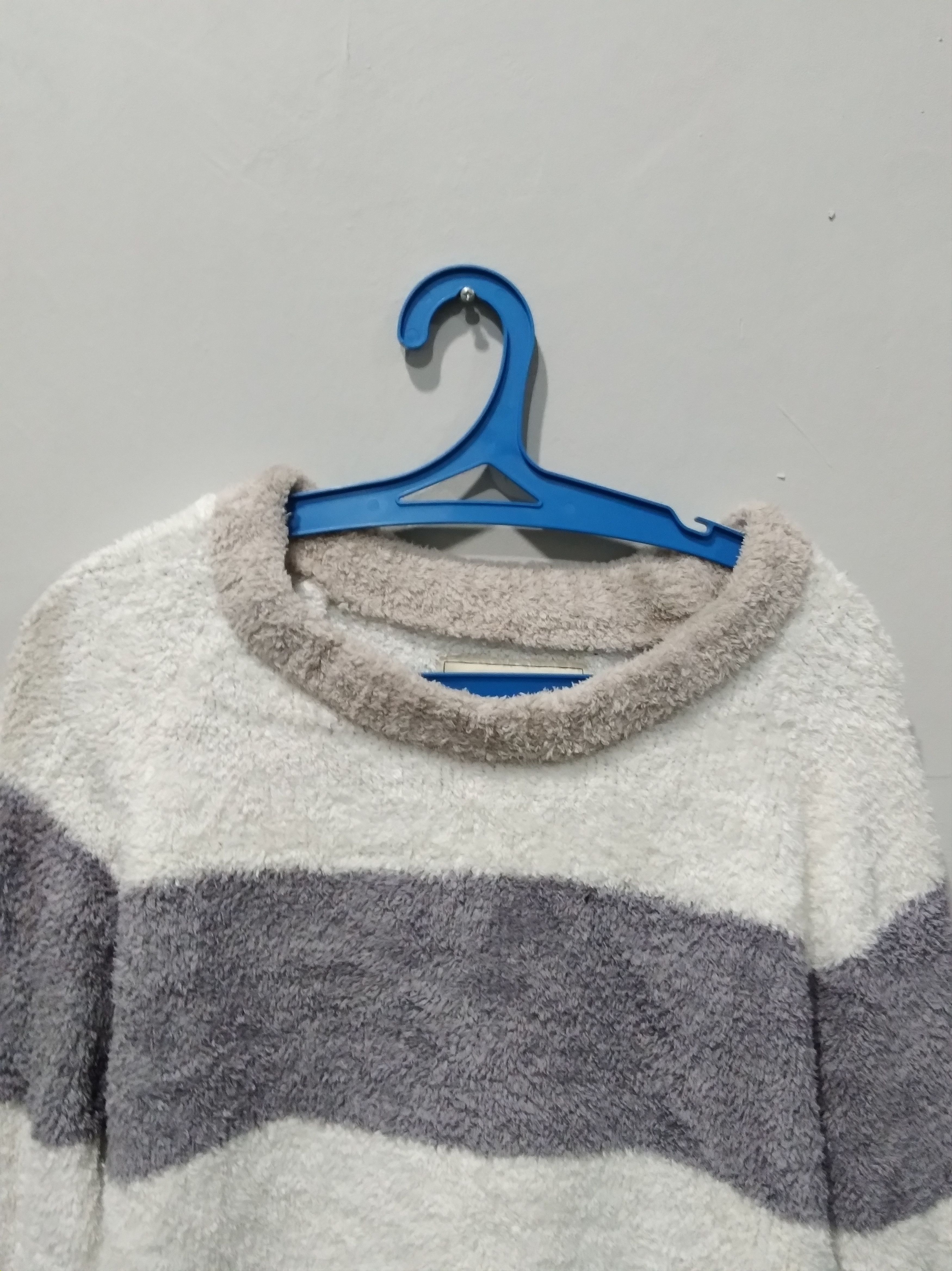Japanese Brand Striped Gelato Pique Faux Fur Sweater Size ONE SIZE - 5 Thumbnail