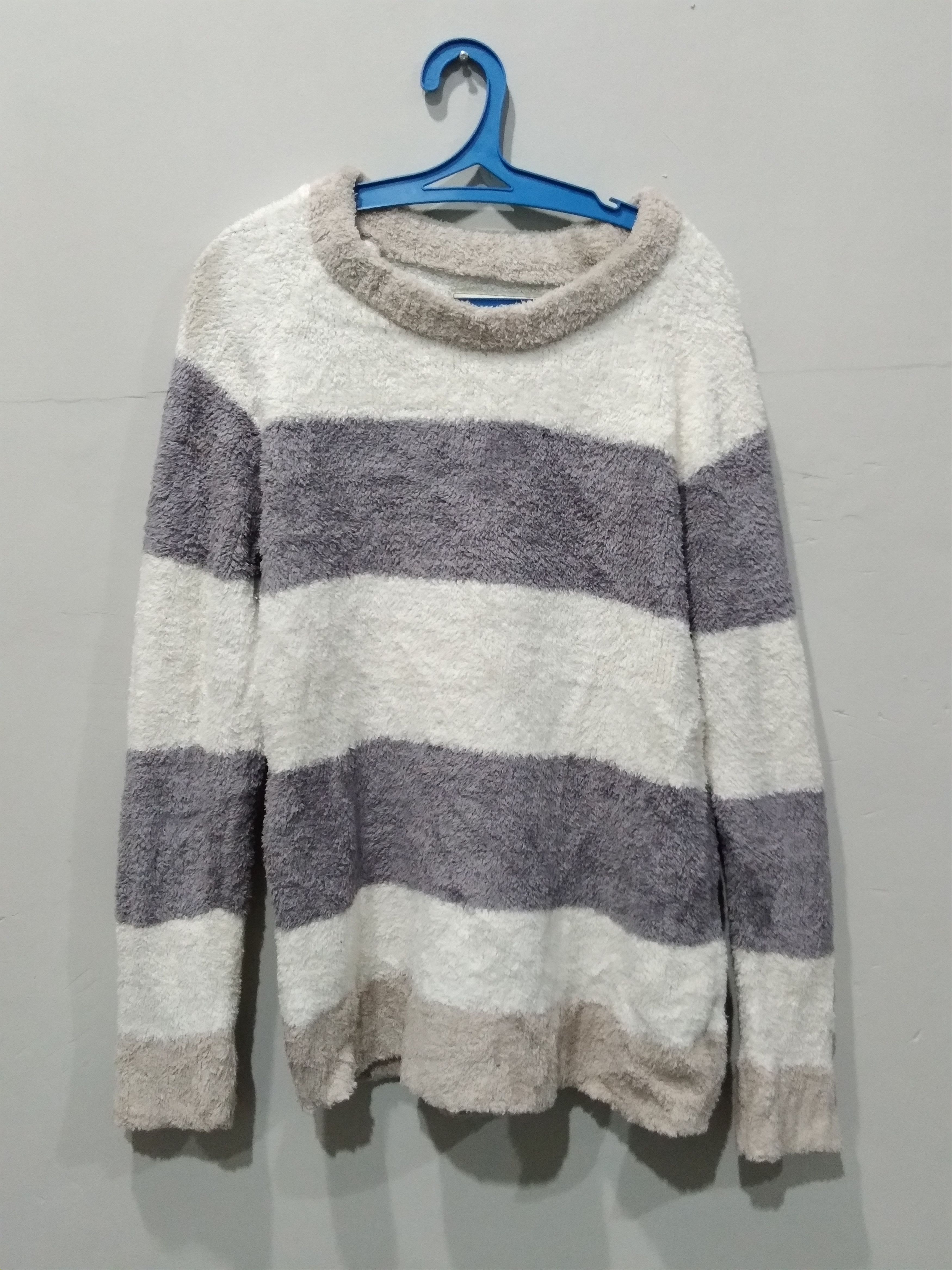 Japanese Brand Striped Gelato Pique Faux Fur Sweater Size ONE SIZE - 1 Thumbnail