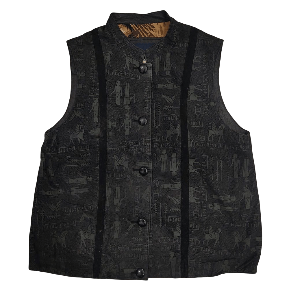 Designer × Japanese Brand × Vintage Le Lechien Egypt Hieroglyph Ancient Vest Jacket Size US M / EU 48-50 / 2 - 1 Thumbnail