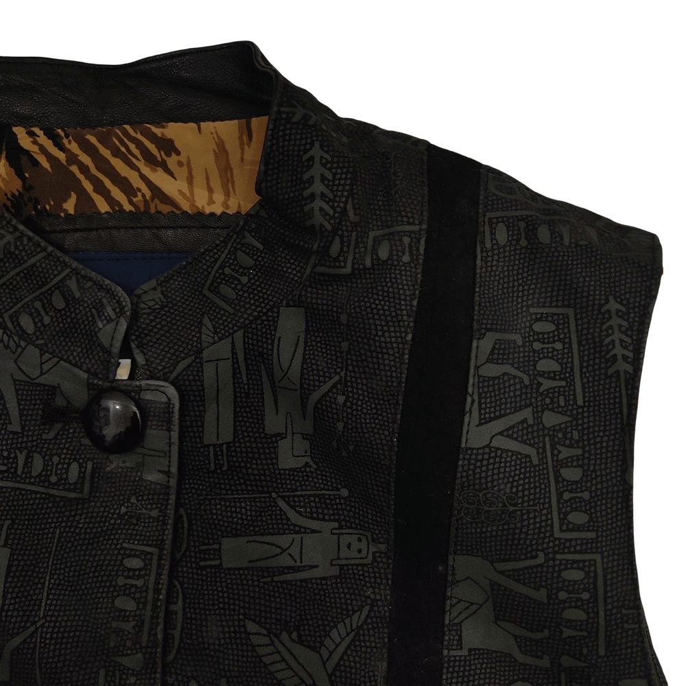 Designer × Japanese Brand × Vintage Le Lechien Egypt Hieroglyph Ancient Vest Jacket Size US M / EU 48-50 / 2 - 4 Thumbnail