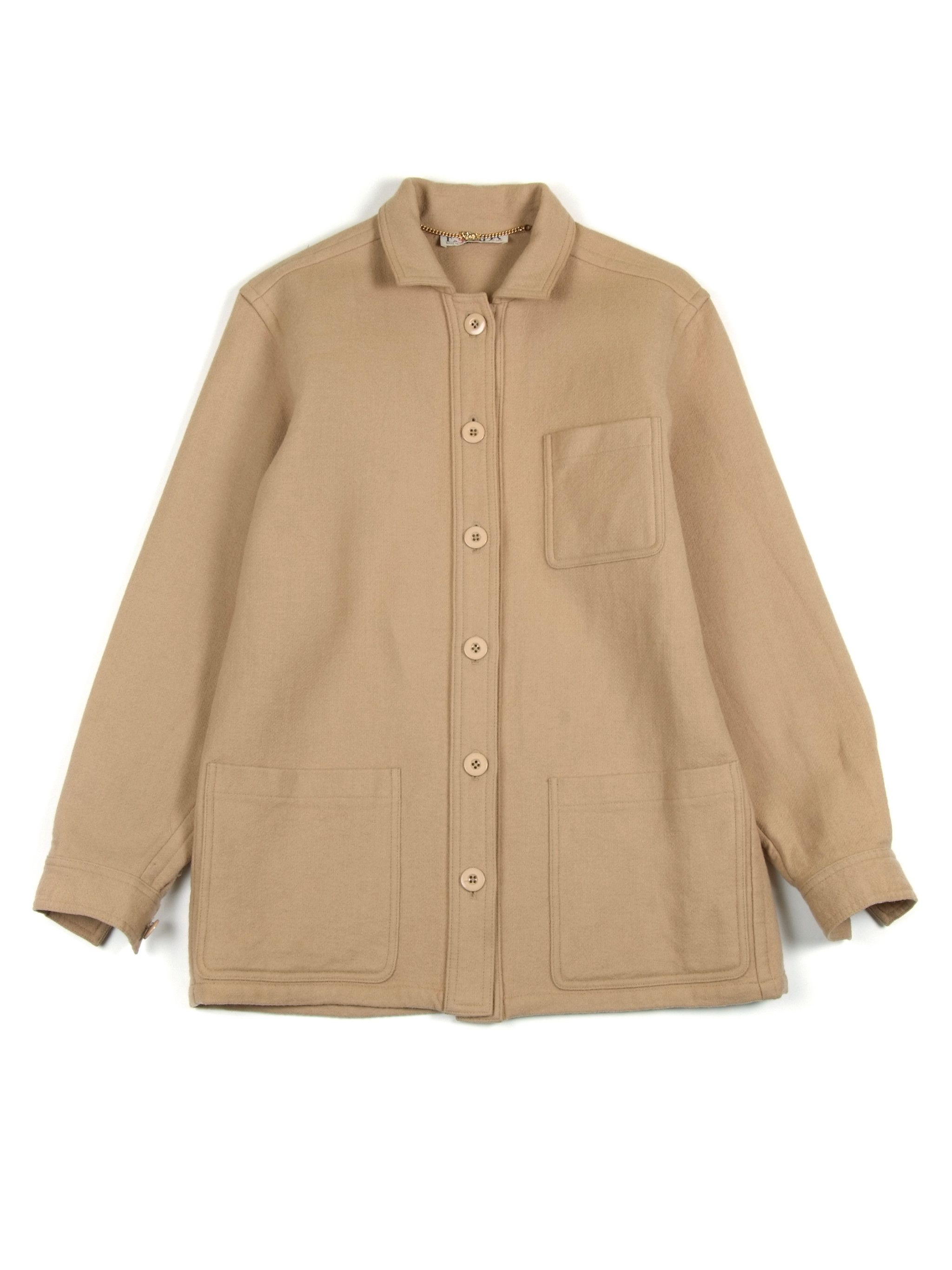 Escada Vintage 80's ESCADA Beige Wool Overshirt Jacket Size M / US 6-8 / IT 42-44 - 1 Thumbnail