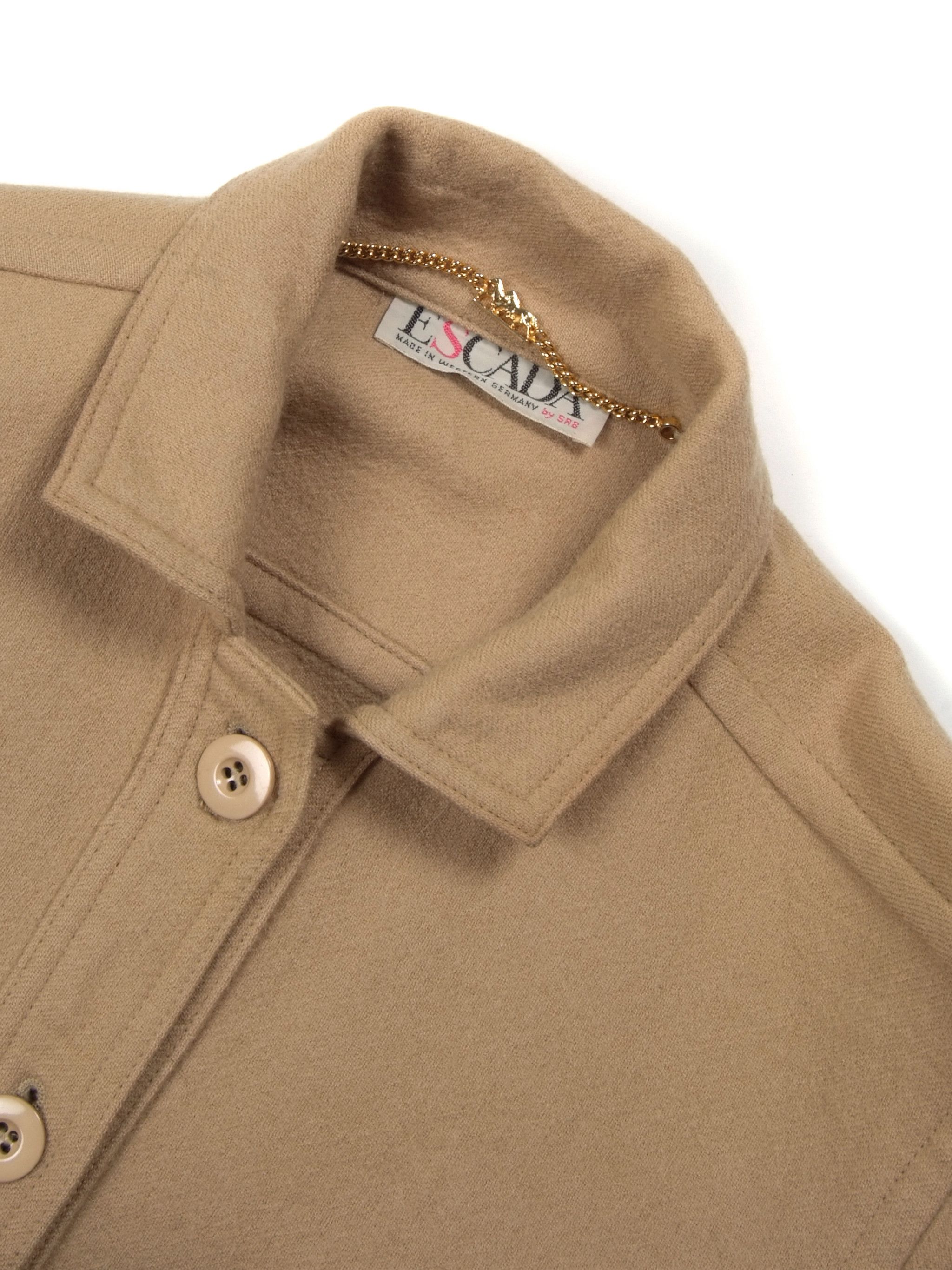 Escada Vintage 80's ESCADA Beige Wool Overshirt Jacket Size M / US 6-8 / IT 42-44 - 5 Thumbnail