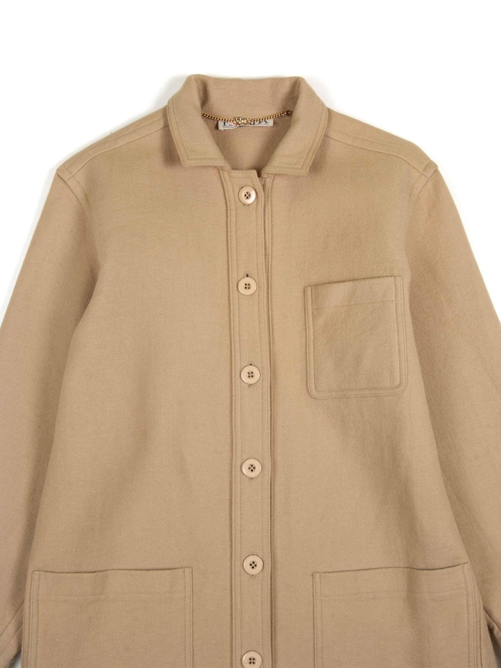 Escada Vintage 80's ESCADA Beige Wool Overshirt Jacket Size M / US 6-8 / IT 42-44 - 2 Thumbnail