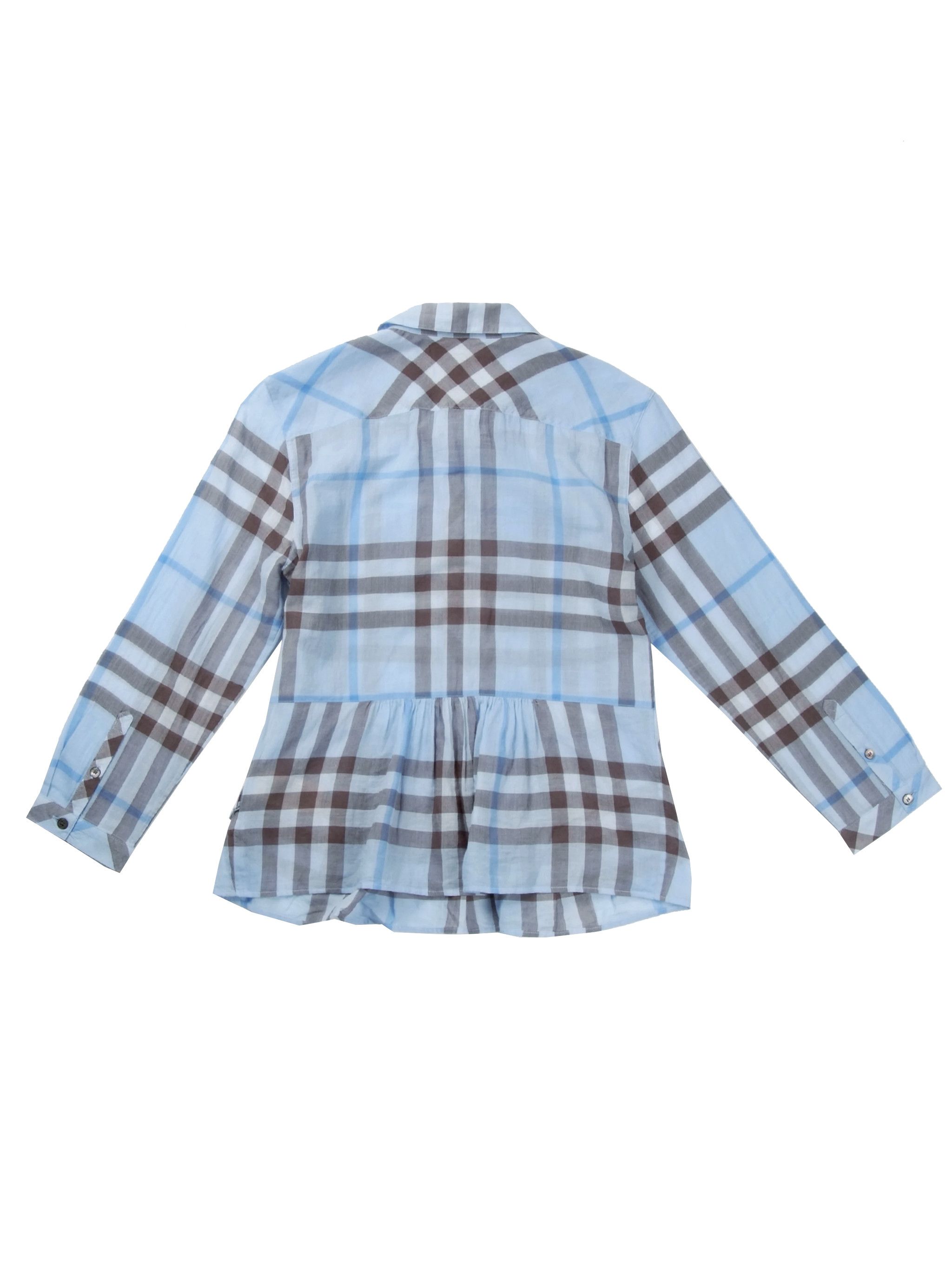 Burberry Burberry Checkered Shirt Blouse Lightblue Size M / US 6-8 / IT 42-44 - 2 Thumbnail