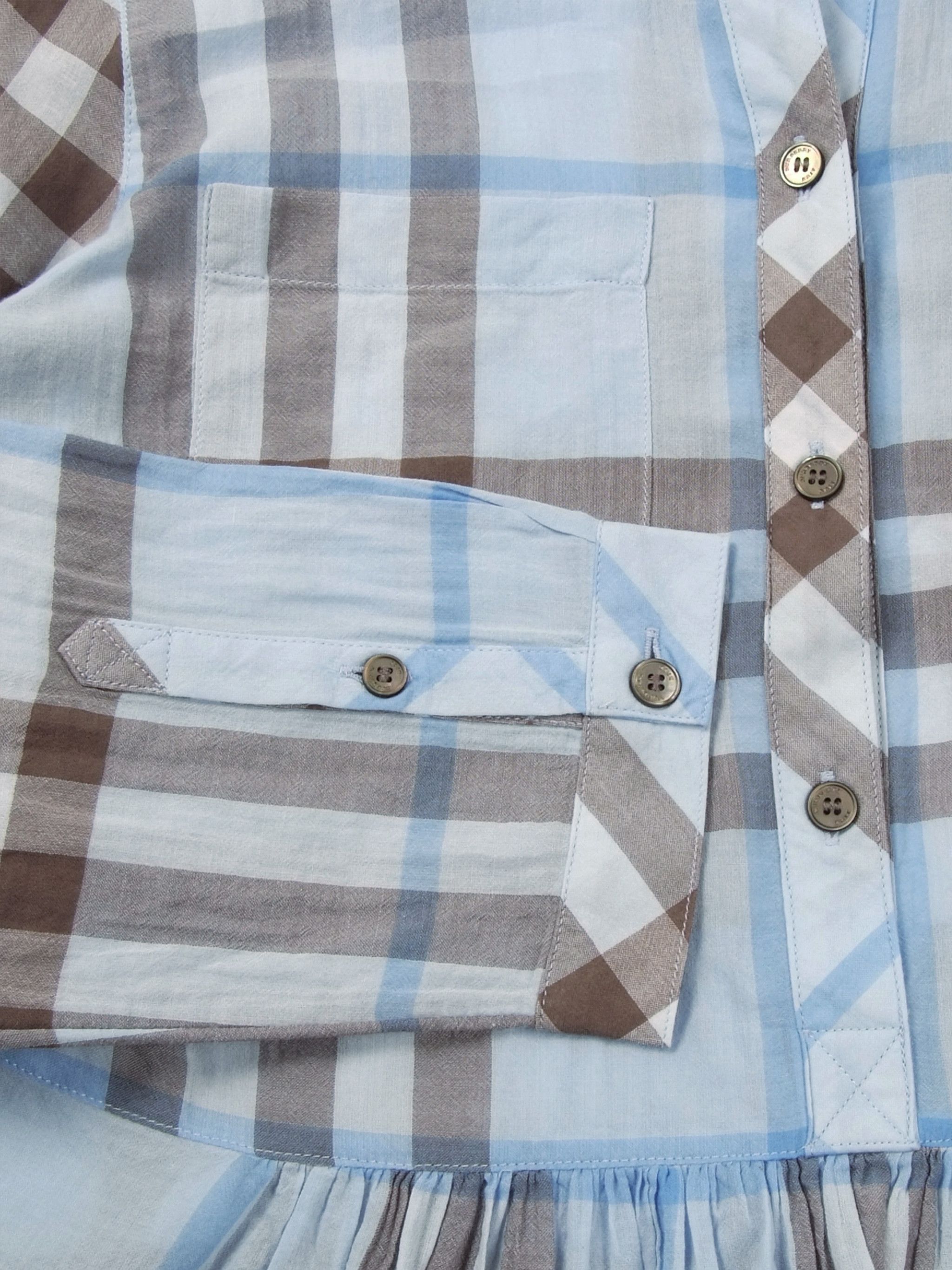 Burberry Burberry Checkered Shirt Blouse Lightblue Size M / US 6-8 / IT 42-44 - 8 Thumbnail